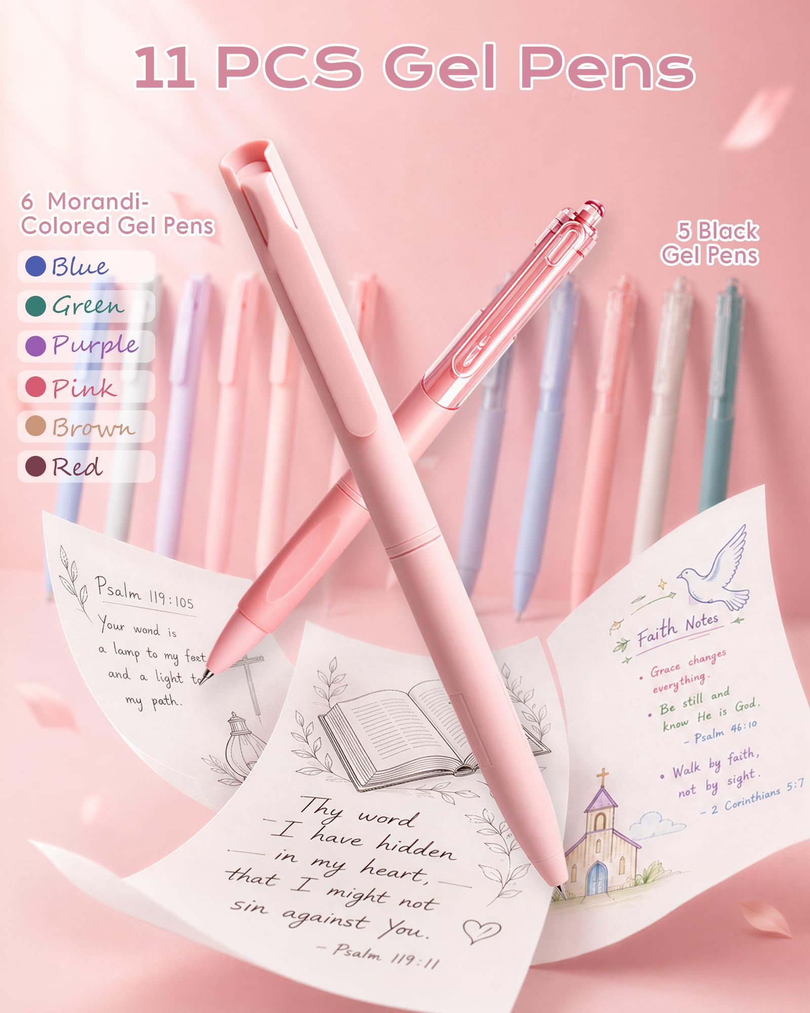 XKDOUS 40 Bible Study Kit, Journaling Supplies for Women with Case, Pink