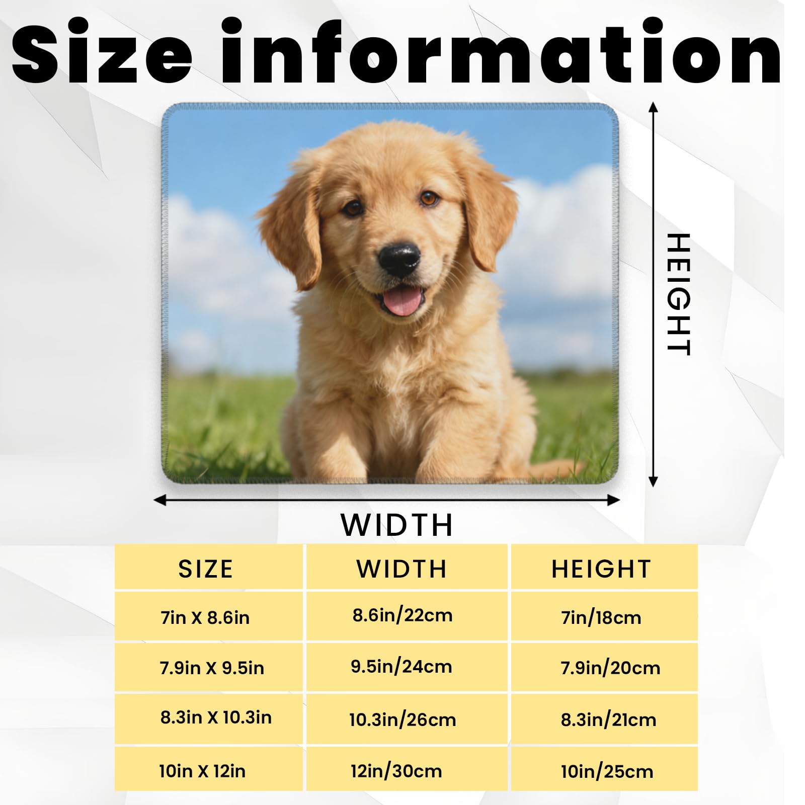 Custom Mouse Pad with Photo Text Personalized Non-Slip Mouse Pad for Desk