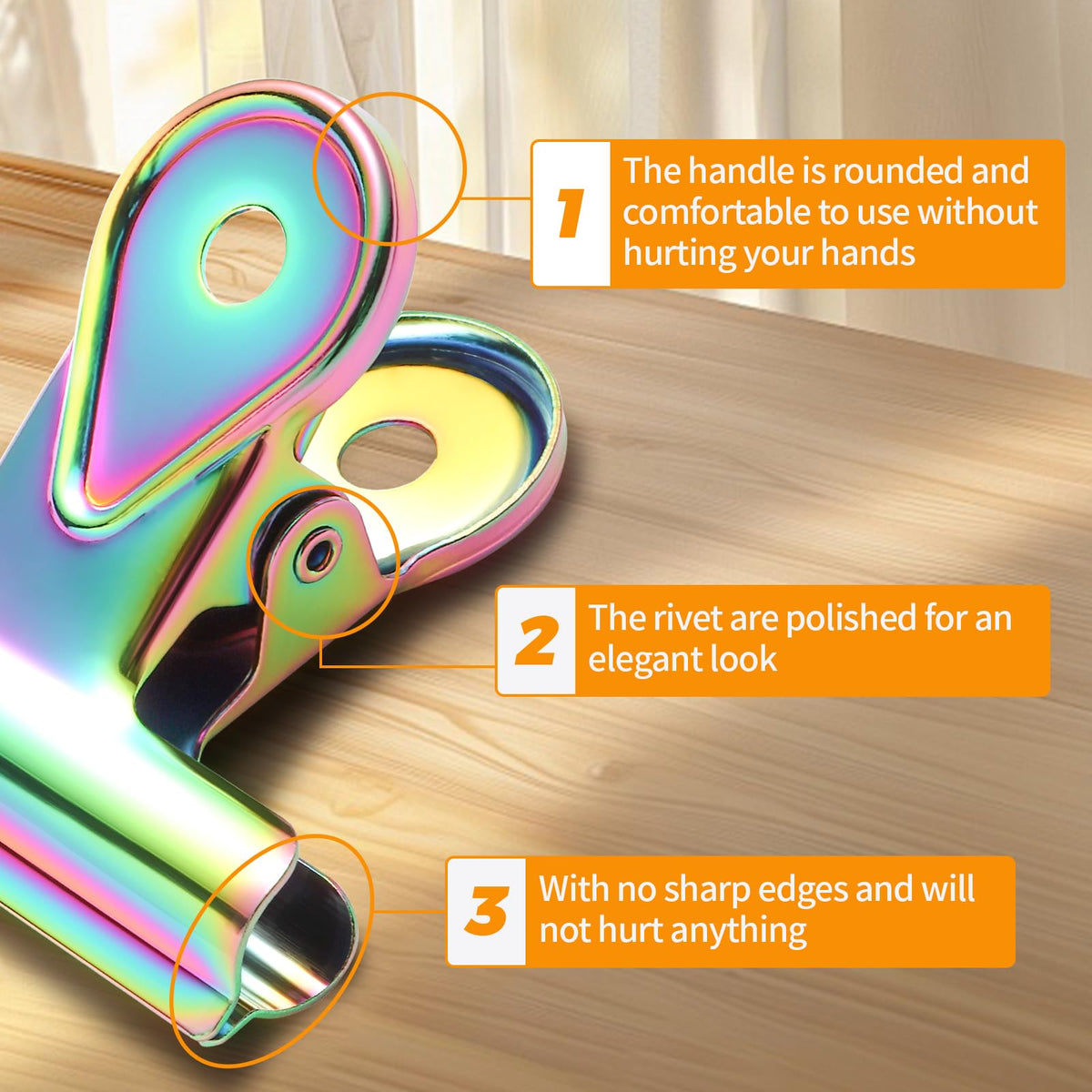 SIAMESE Bulldog Clips, 8 Pcs Binder Clips for Office & Kitchen, Multi-Purpose Binder and Food Bag