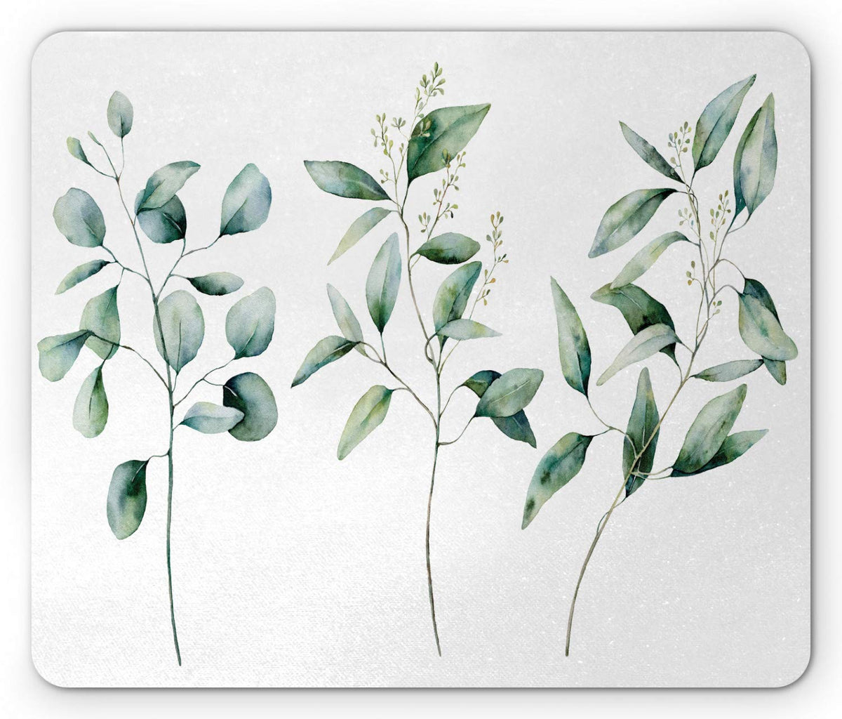 Lunarable Eucalyptus Mouse Pad, Nature Graphic of Exotic Leafy Branches, Rectangle Non-Slip Rubber