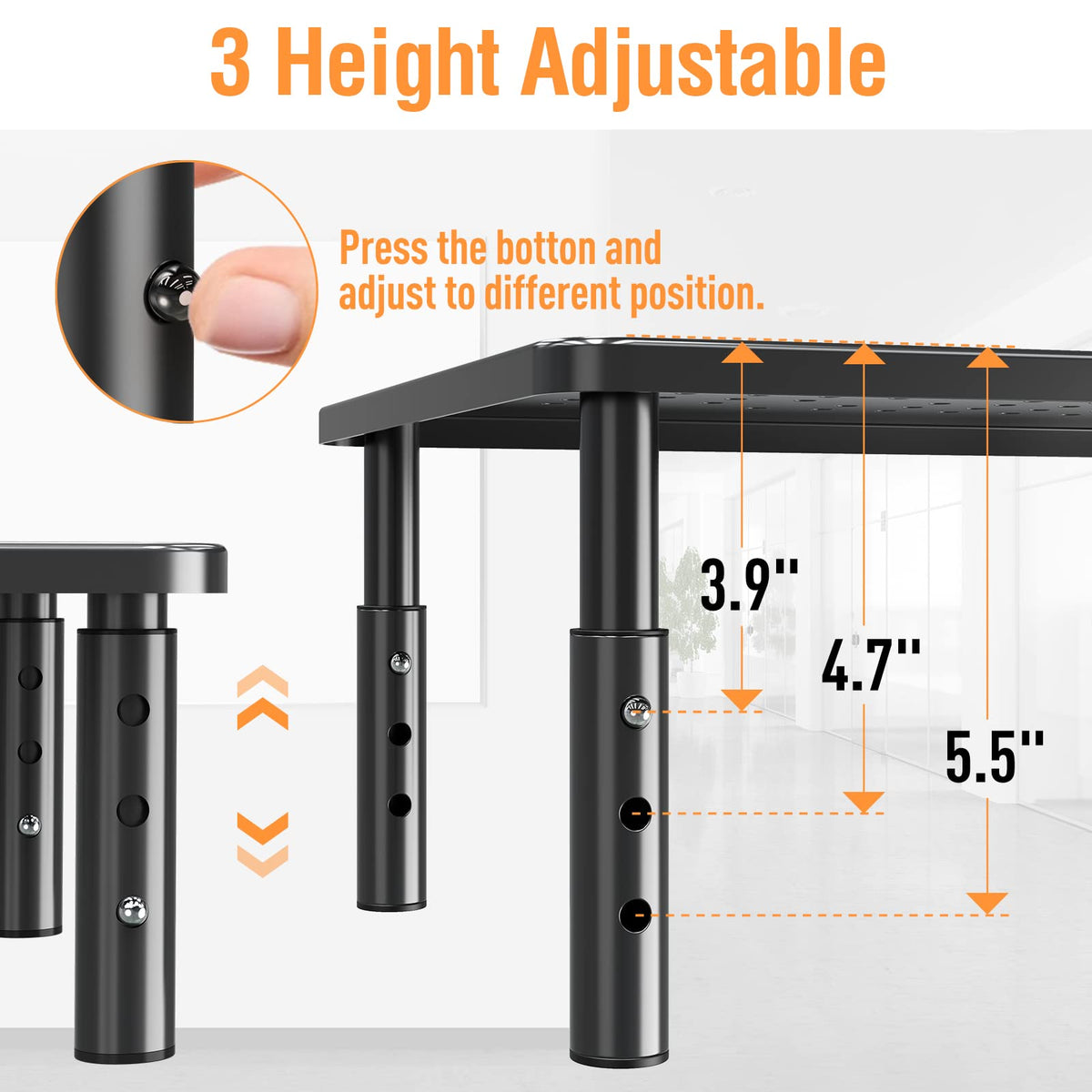 ELIVED 2 Pack Monitor Stand Riser - 3 Height Adjustable Monitor Stand
