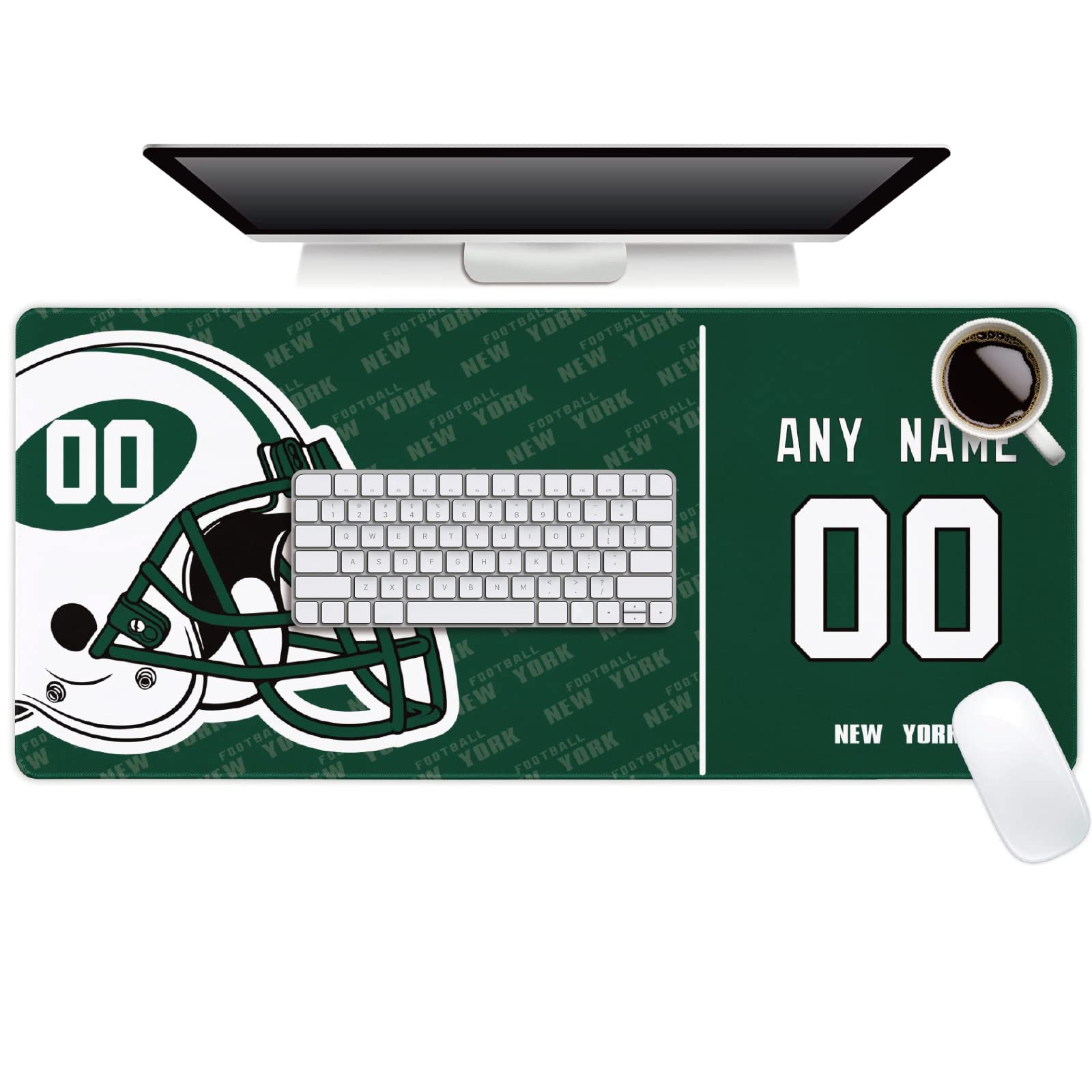 New York Mouse Pad Custom any Name and Number Desk Pad for Men Women Youth Gifts