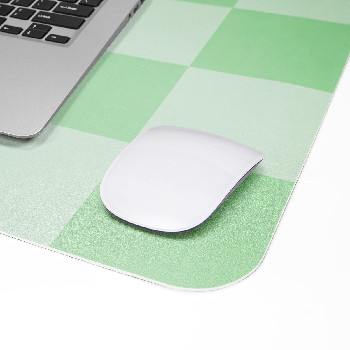 AFIING Sage Green Checkered Desk Mat 31.5" x 12", Waterproof Desk Pad