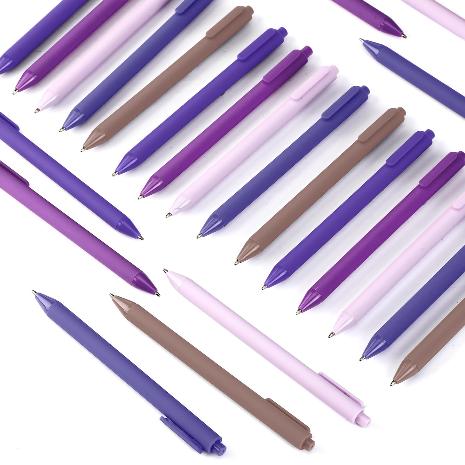 Dinifee 100 Pcs Ballpoint Gel Pens Bulk Retractable, Purple Series