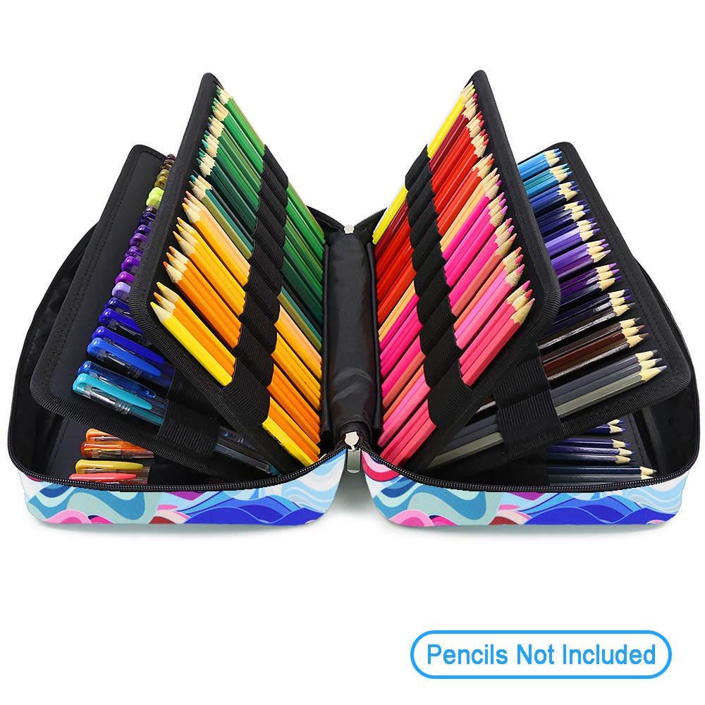 YOUSHARES Big Capacity Colored Pencil Case - 300 Slots large Pen Case Organizer with Multilayer