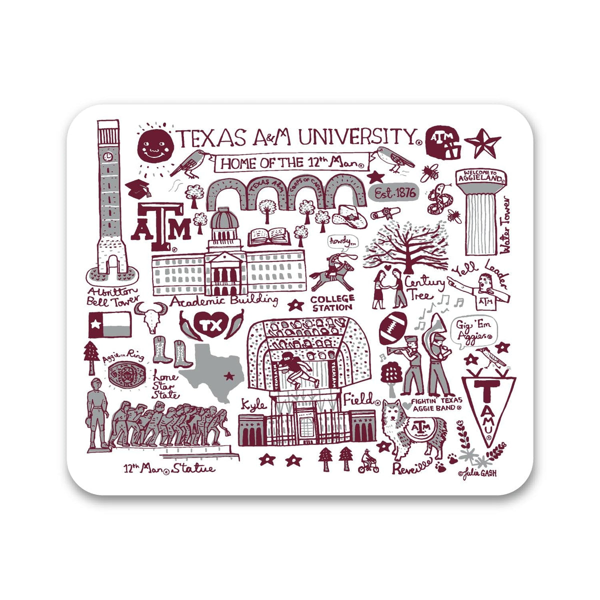 Mouse Pad, Fabric, Texas A&M University Standard/Classic Black