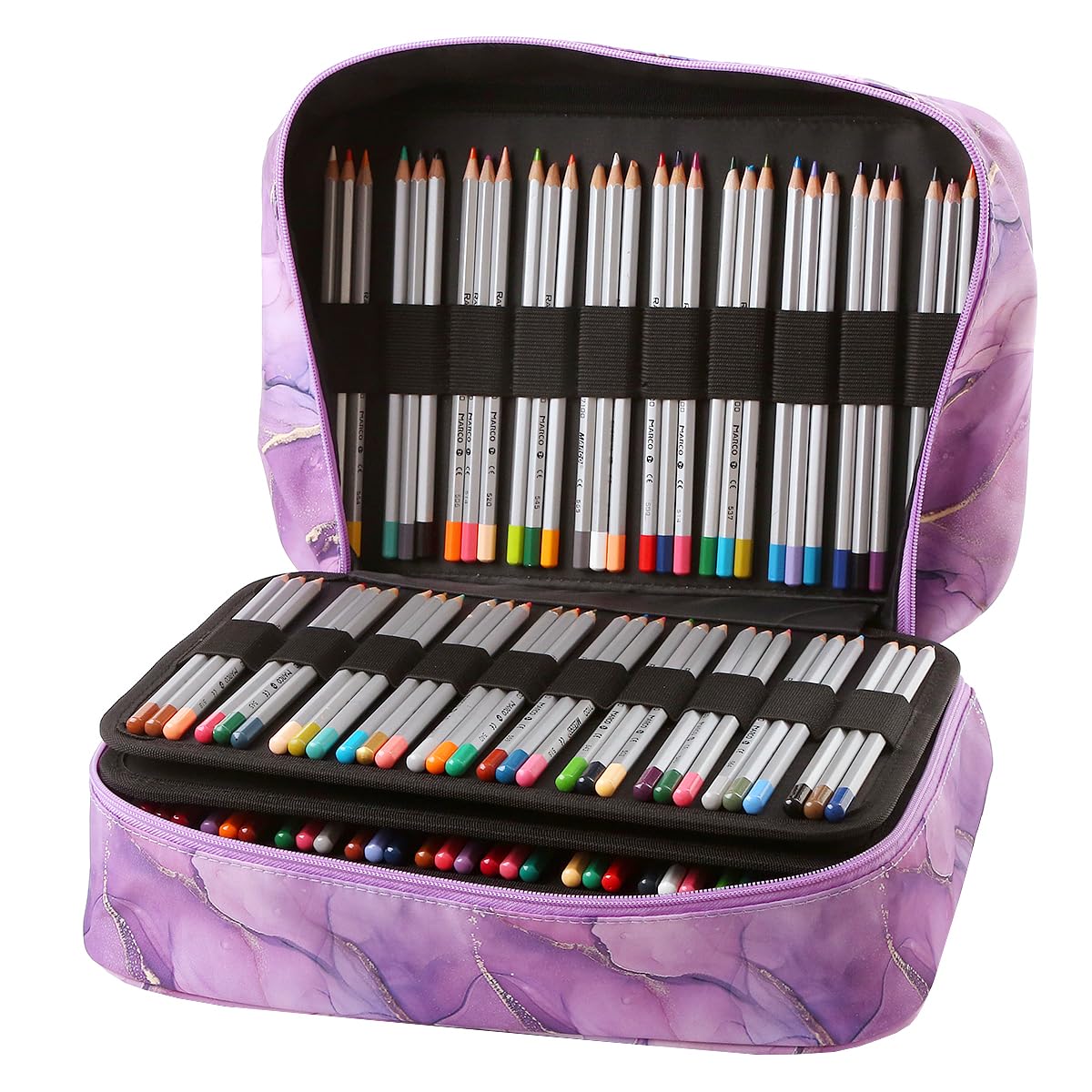 Lbxgap 360 Slots Colored Pencil Case w/Handle & Shoulder Strap