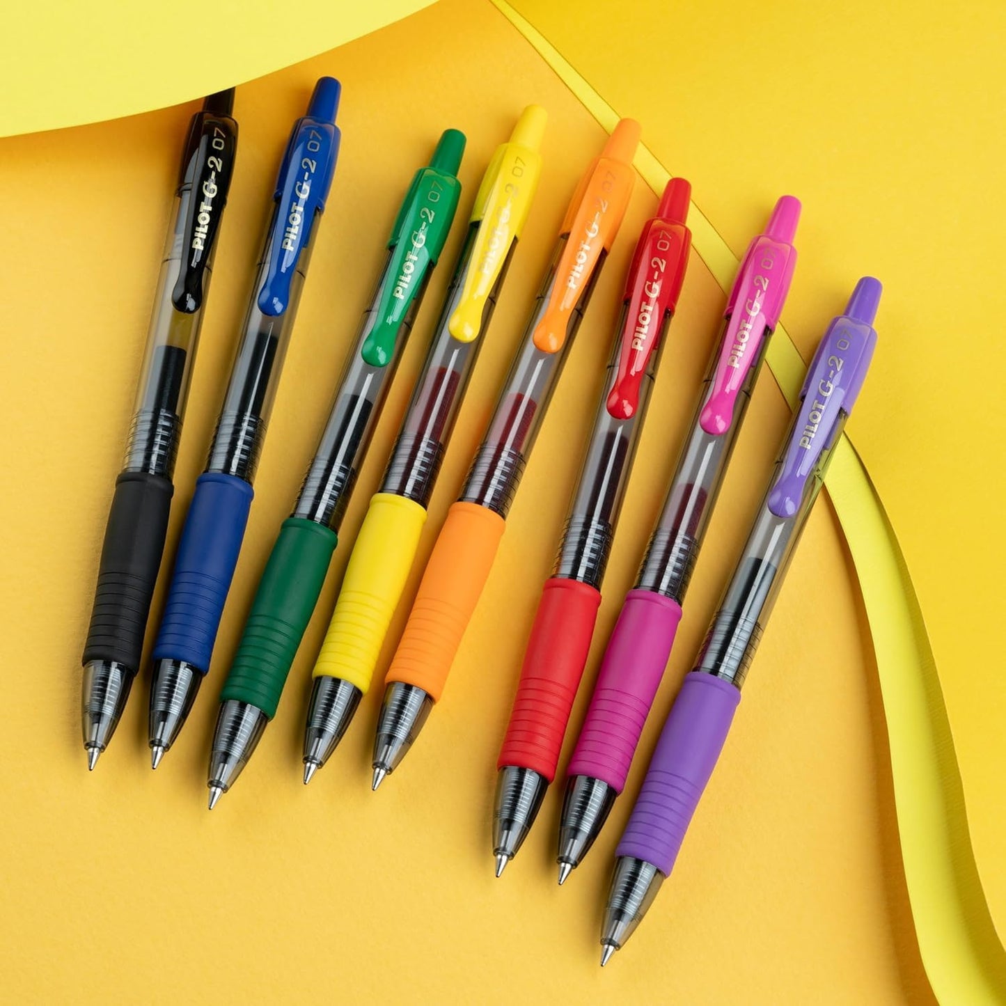 PILOT G2 Premium Gel Roller Pens, Rainbow Assorted Color Inks 0.7mm, 8 Pack