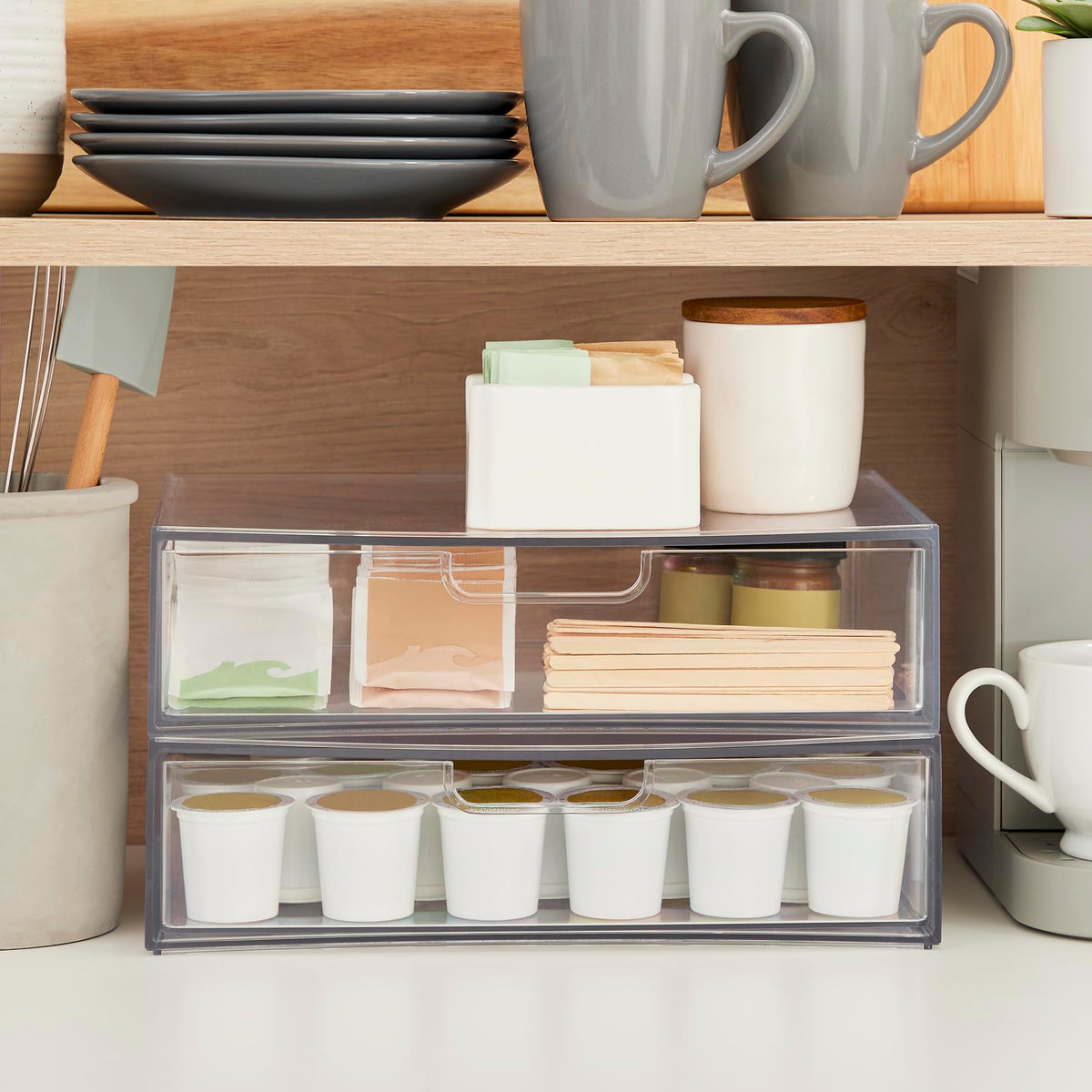 STORi STAX Plastic Stackable Organizer Drawers (Set of 2) Clear | 12.5" Wide | Set Includes Two