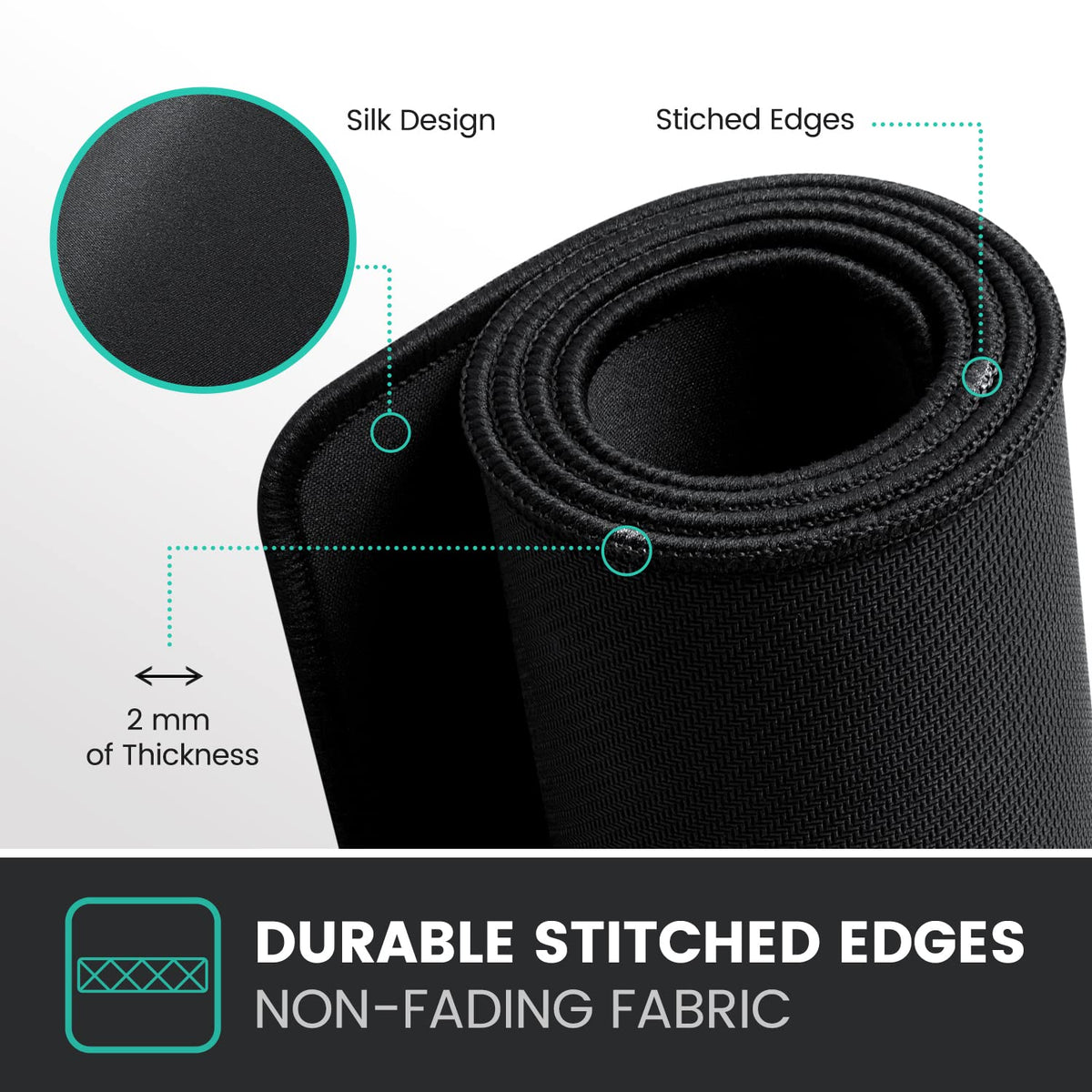 Perixx DX-1000XXL Waterproof Gaming Mouse Pad with Stitched Edge - Non-Slip Rubber Base Design for
