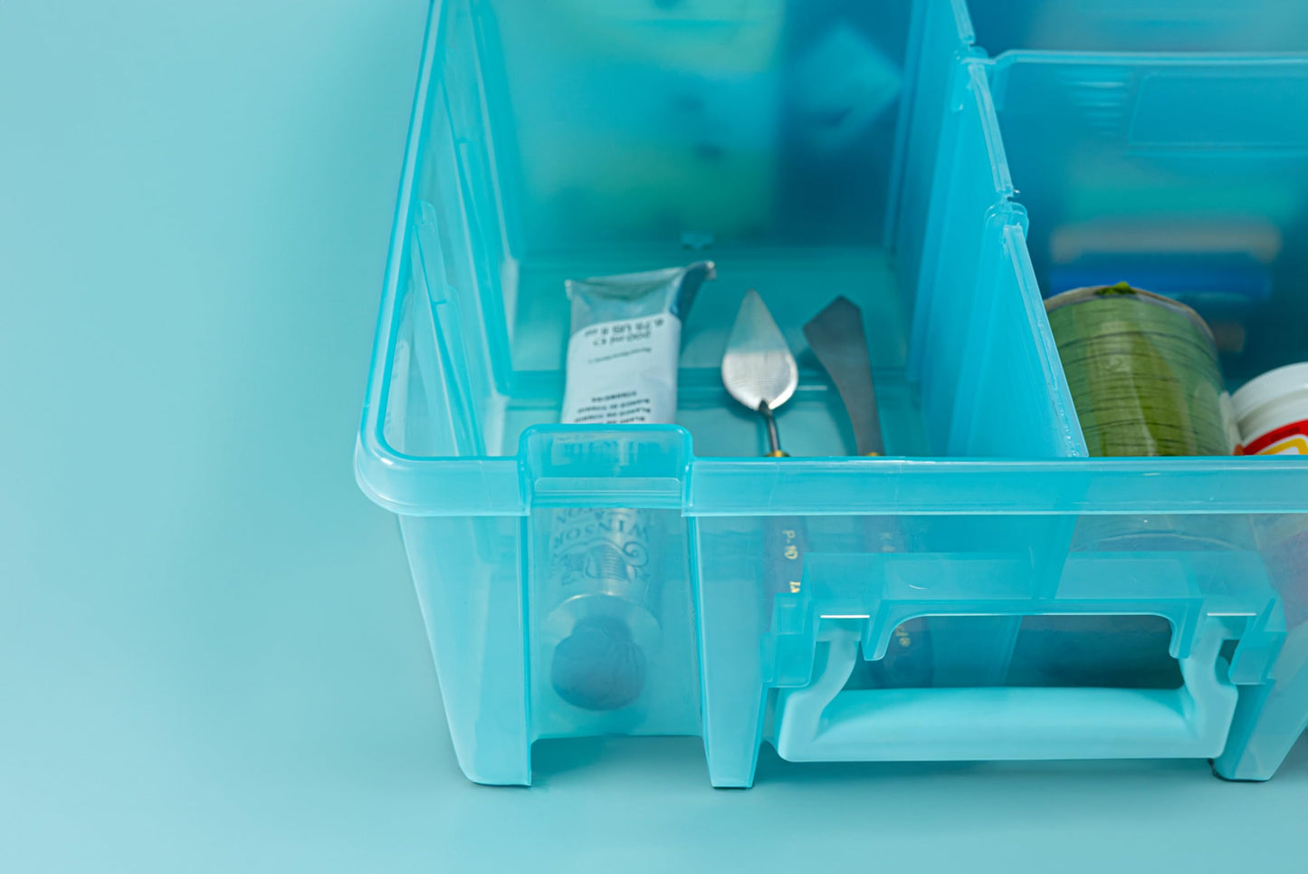 ArtBin Super Satchel Double Deep, 8-Compartment Craft Box, Aqua Mist
