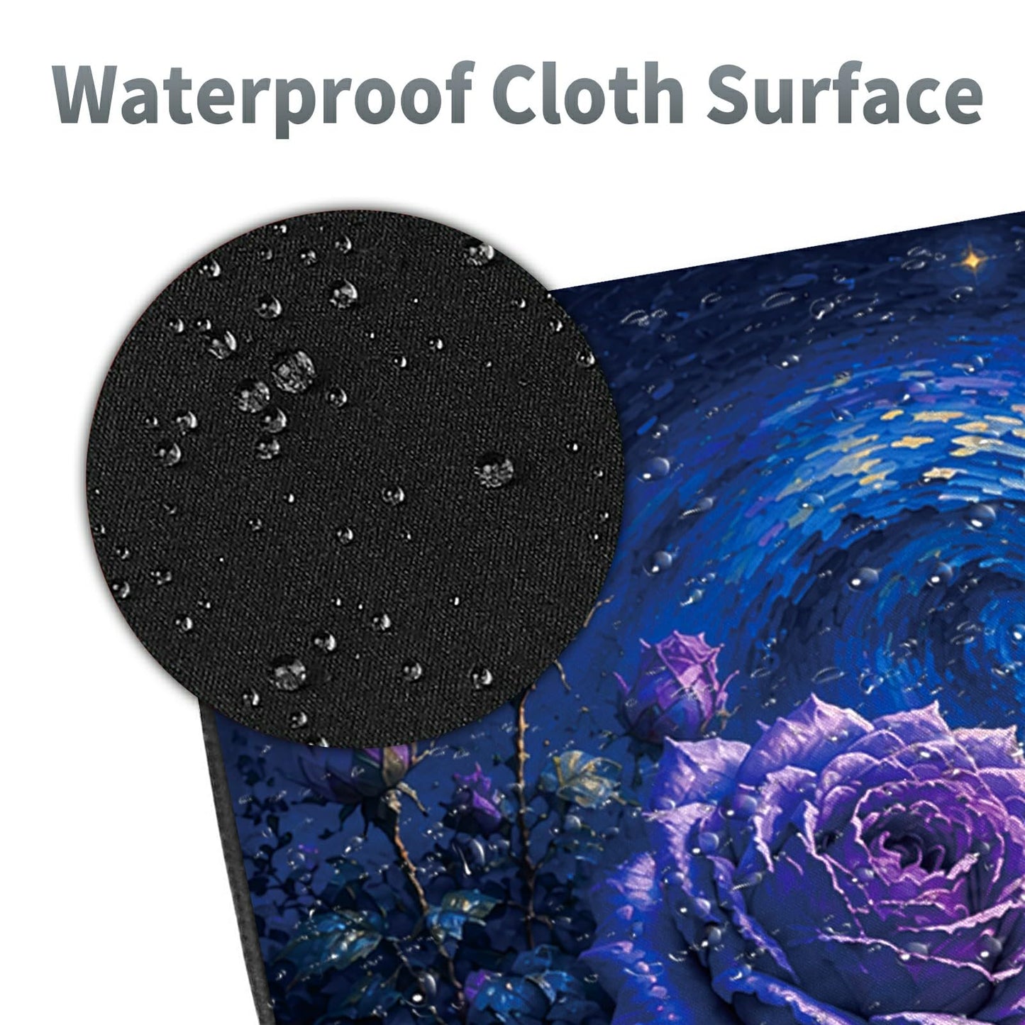 Moonlit Rose Lake Large Mouse Pad, 31.5 x 11.8 in Extended Desk Mat