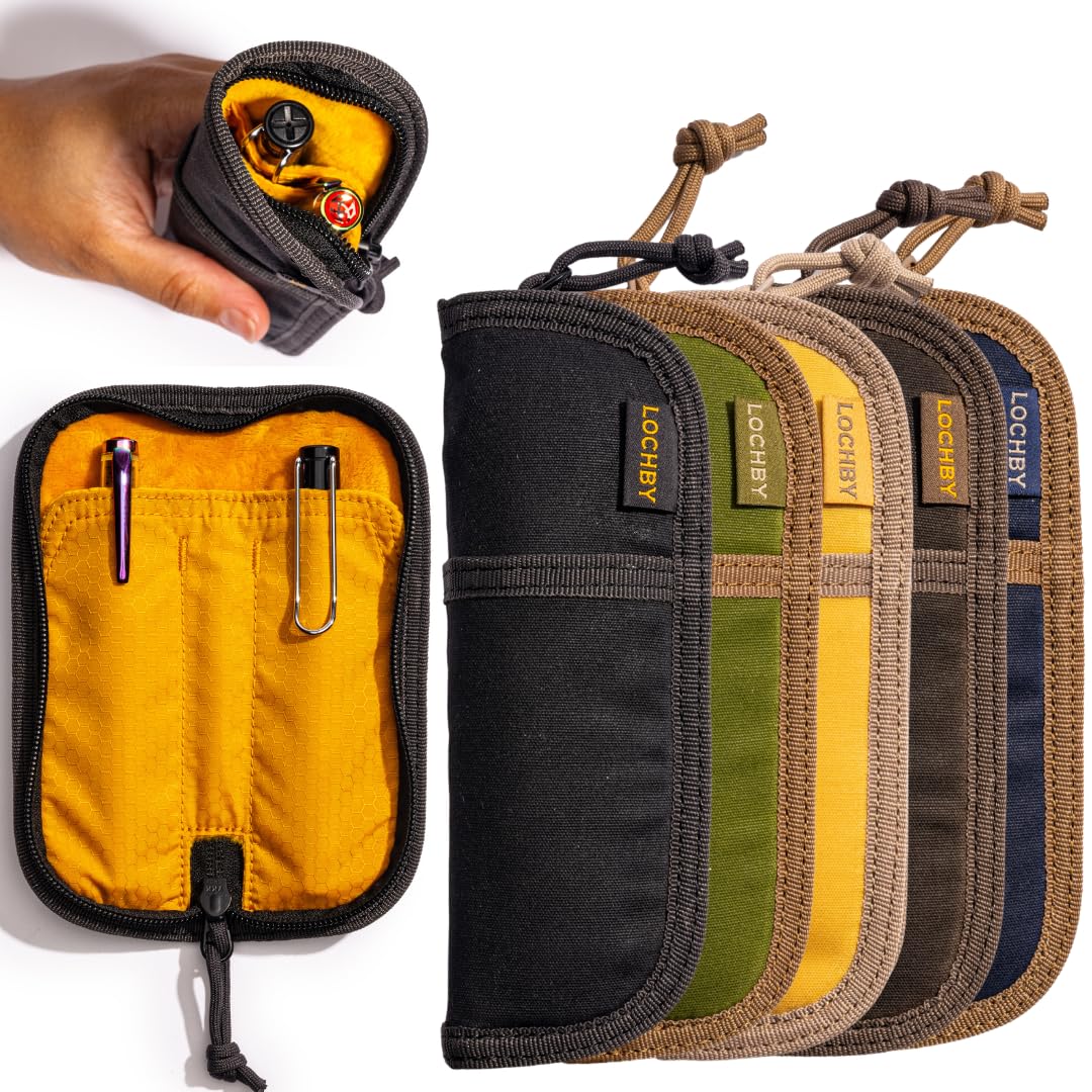 LOCHBY® Duo Pen Pouch | Slim and Elegant Pen Pouch, Durable Waxed Canvas, Lightly Padded for