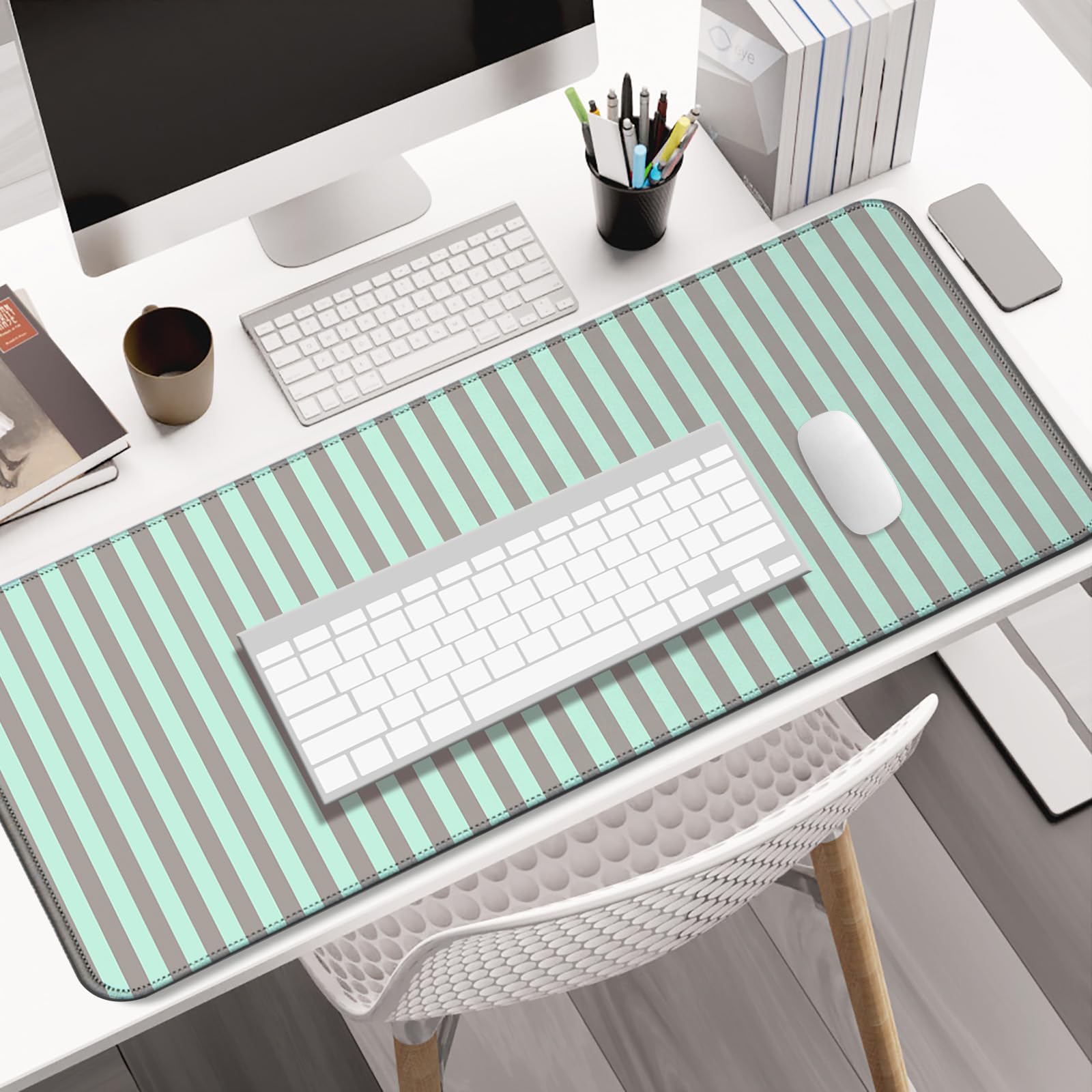 AYKDTFN Stripe Large Mouse Pad, Extended Desk Mat for Gaming, Office & Home
