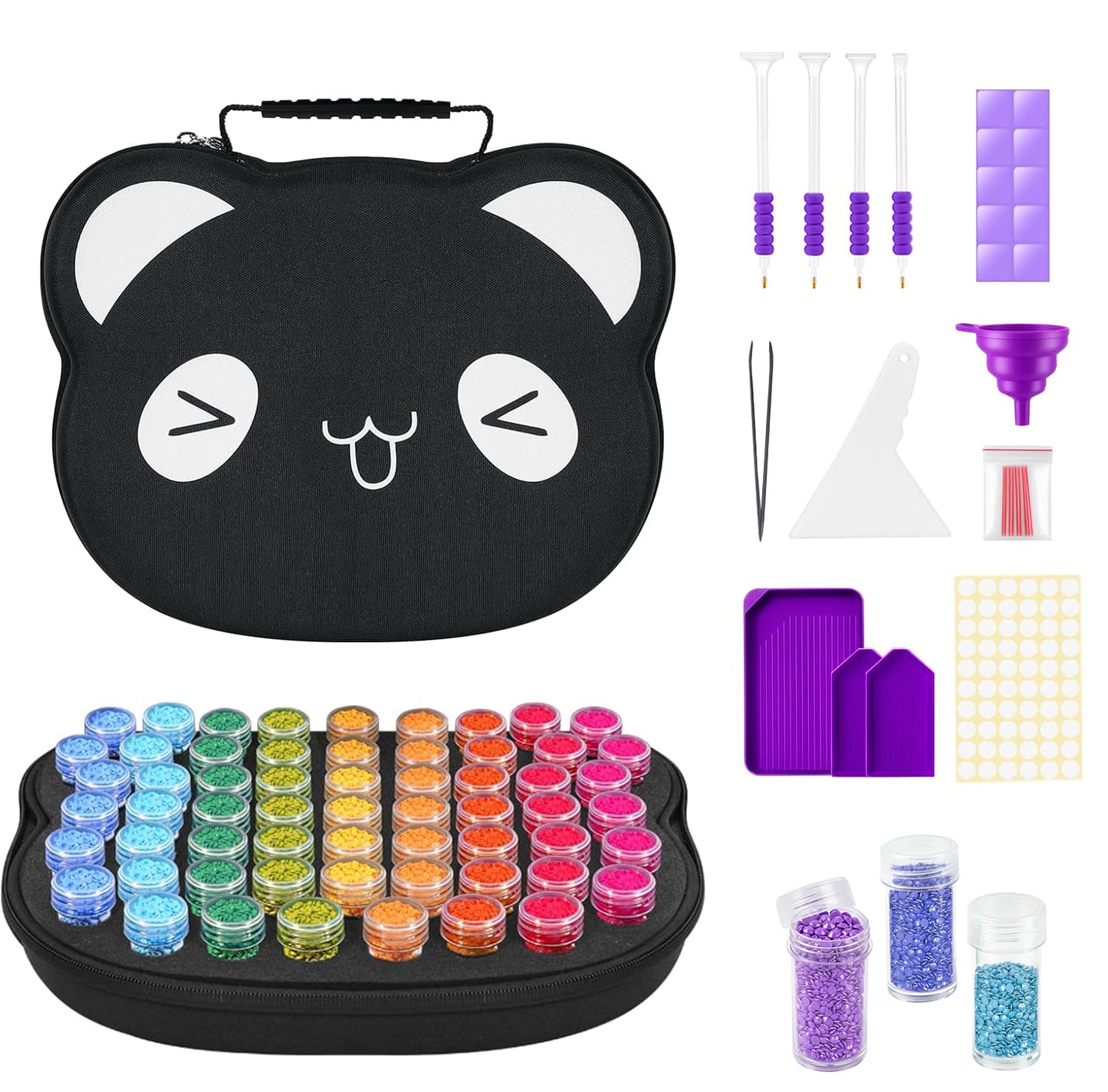 ZORETCO Diamond Art Storage with 60 Containers, Diamond Art Kits for Adults