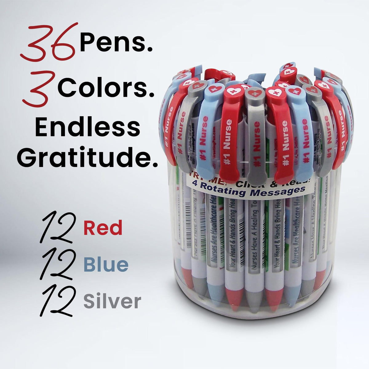 Greeting Pen – Nurse Appreciation Pen Set with Uplifting Rotating Messages – Cute, Bulk Presents