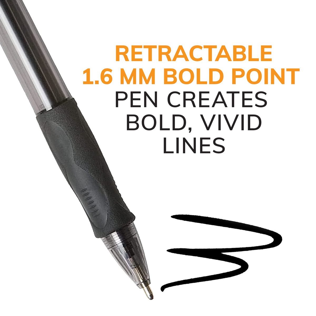 BIC Glide Bold Black Ballpoint Pens, Bold Point (1.6mm), 36-Count Pack