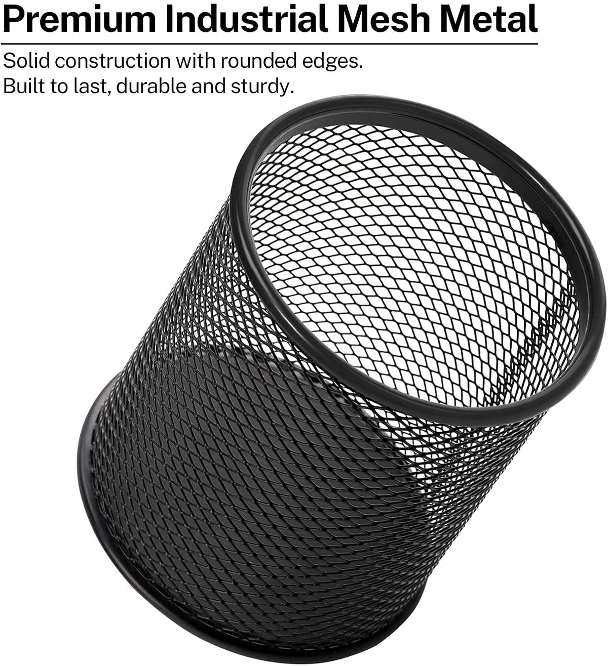 Shuban Metal Mesh Pencil Holder Round Pen Cups For Desk Organizer Classroom Organization Pencil