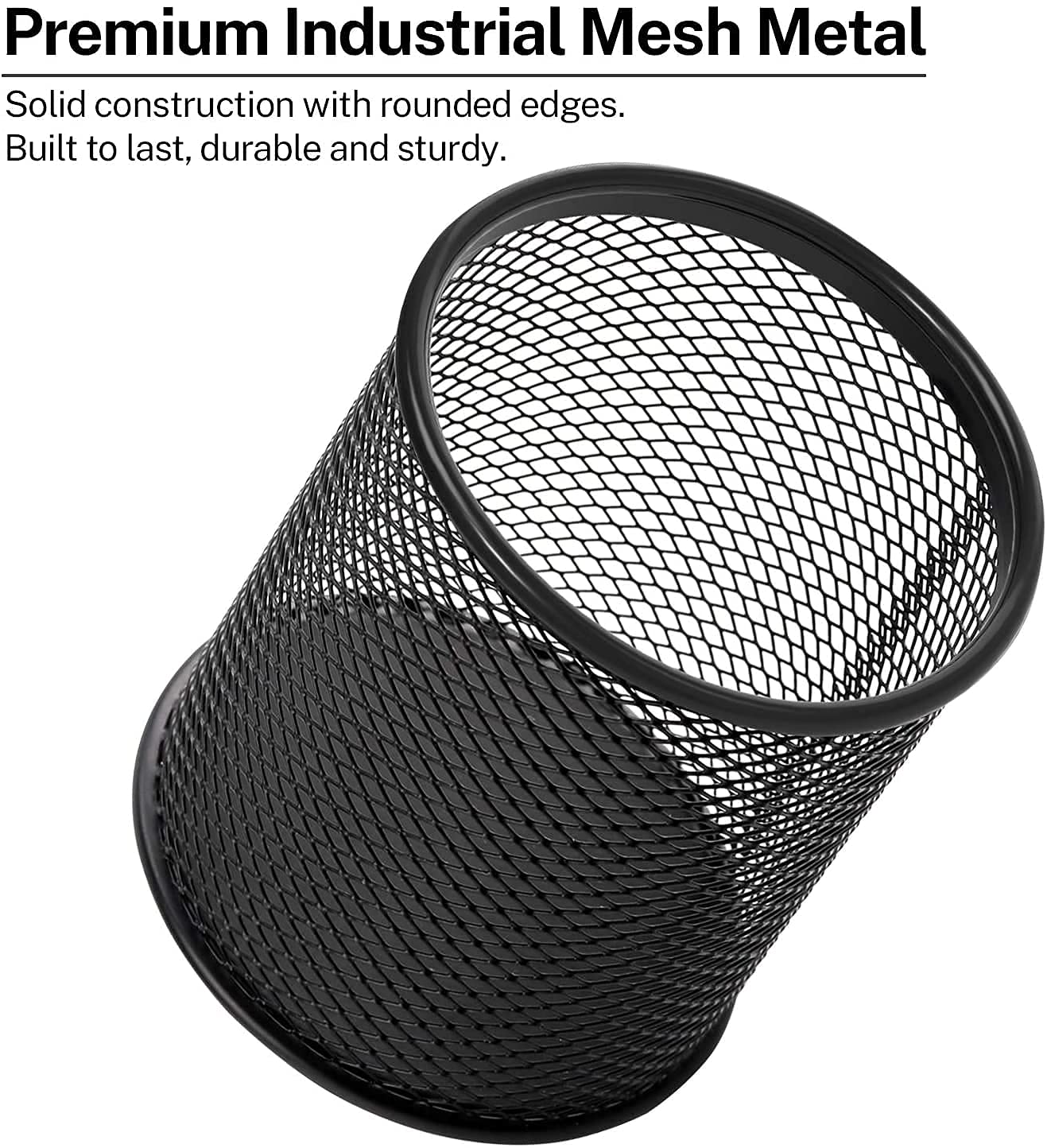 Shuban Metal Mesh Pencil Holder Round Pen Cups For Desk Organizer Classroom Organization Pencil