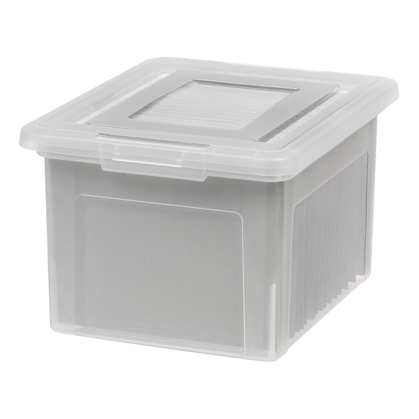 IRIS USA 35 Qt. Letter/Legal File Box with Latching Lid, Clear