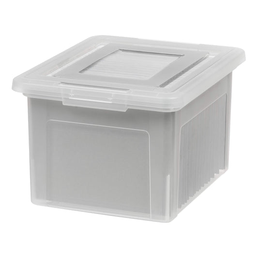 IRIS USA 35 Qt. Letter/Legal File Box with Latching Lid, Clear