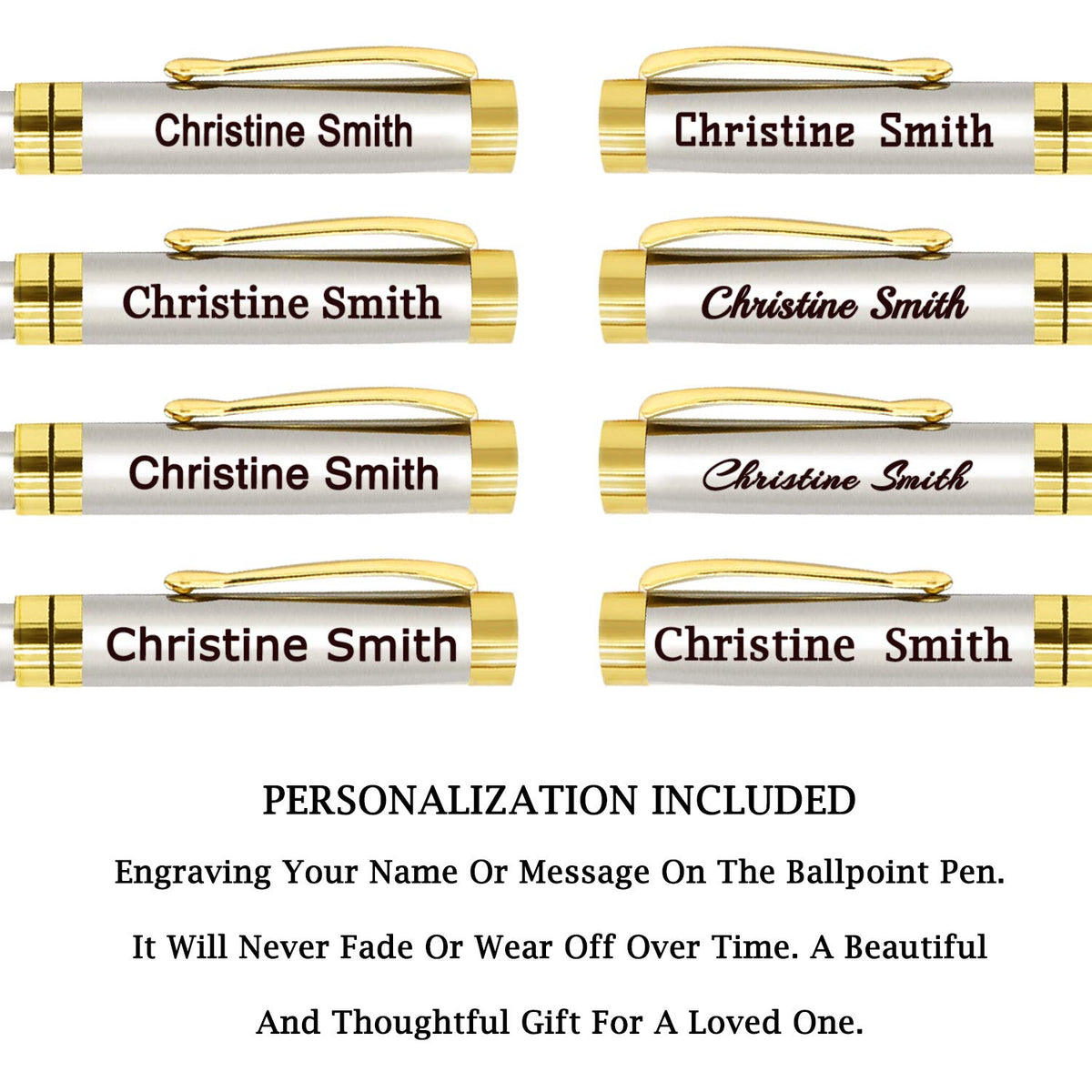 Amlion Personalized Pens Custom Engraved Pen with Name, Refillable Medium Refill, Personalized