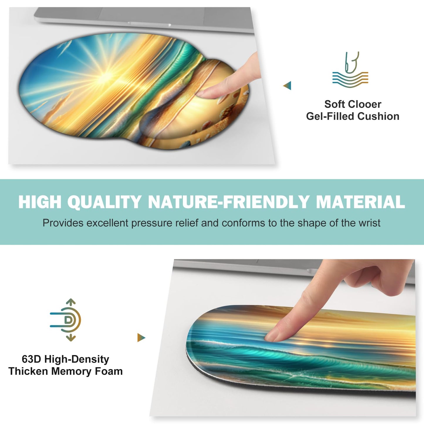 Gaming Mouse Pad, Large Desk Mat, Cute Desk Pad Protector, 4in1 XXL Mousepad + Keyboard Wrist