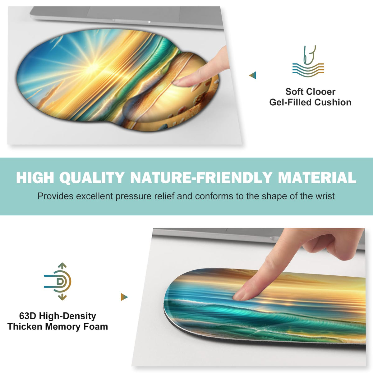 Gaming Mouse Pad, Large Desk Mat, Cute Desk Pad Protector, 4in1 XXL Mousepad + Keyboard Wrist
