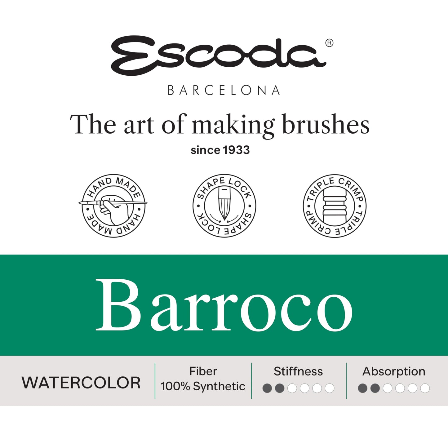 Escoda Signature Series Artist Watercolor Brush Set, Nicholas Simmons Set #1, Barroco Synthetic