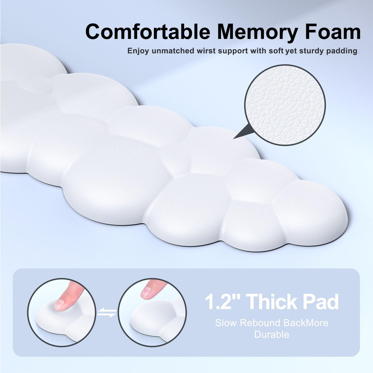 MOKURU Cloud Mouse Pad with Wrist Rest, Cloud Keyboard Wrist Rest, Mouse Pad Wrist Support