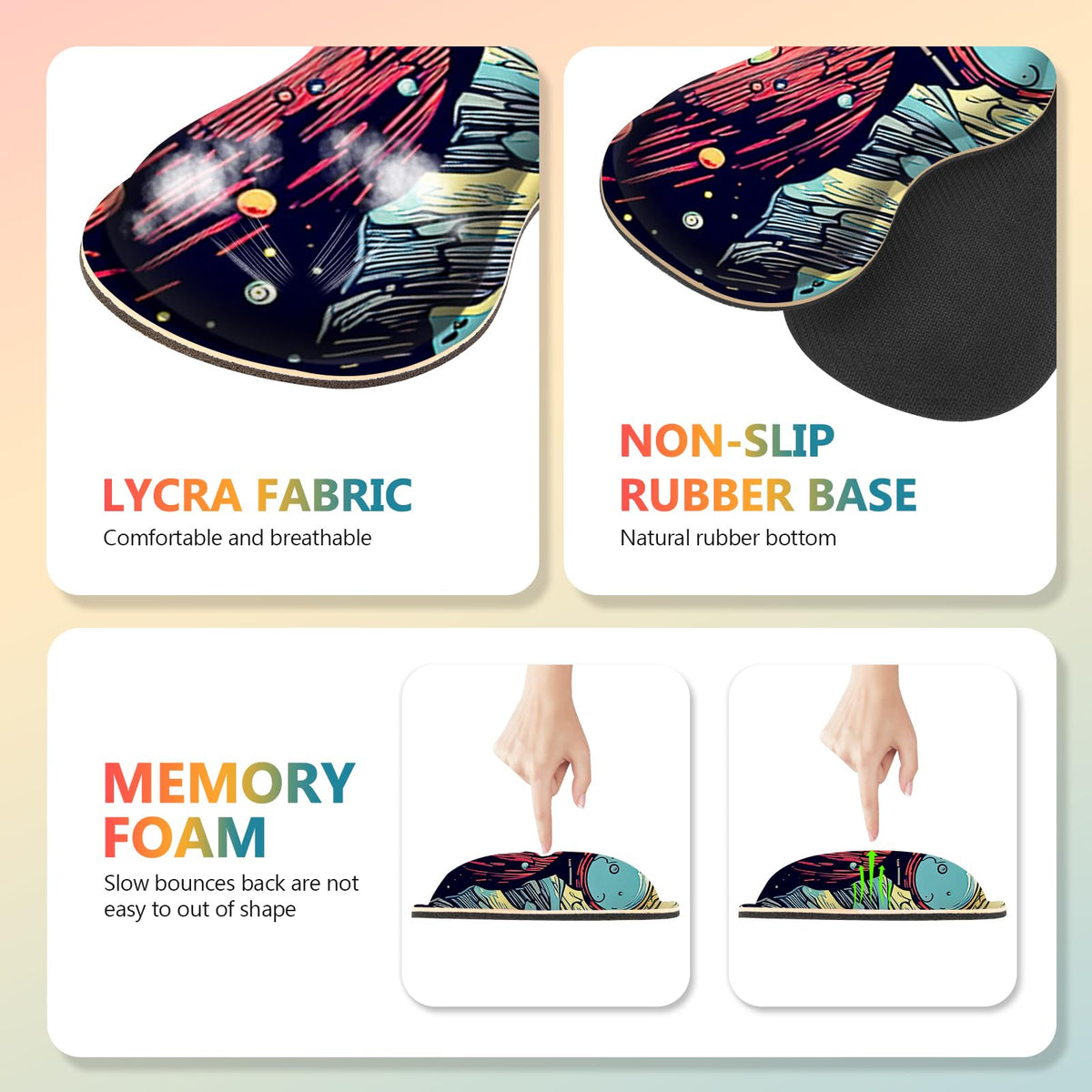 AIMSA Desk Mat Set, Mouse Pad with Wrist Rest +Keyboard Wrist Rest +Large Mouse Mat +Coaster, 4in1