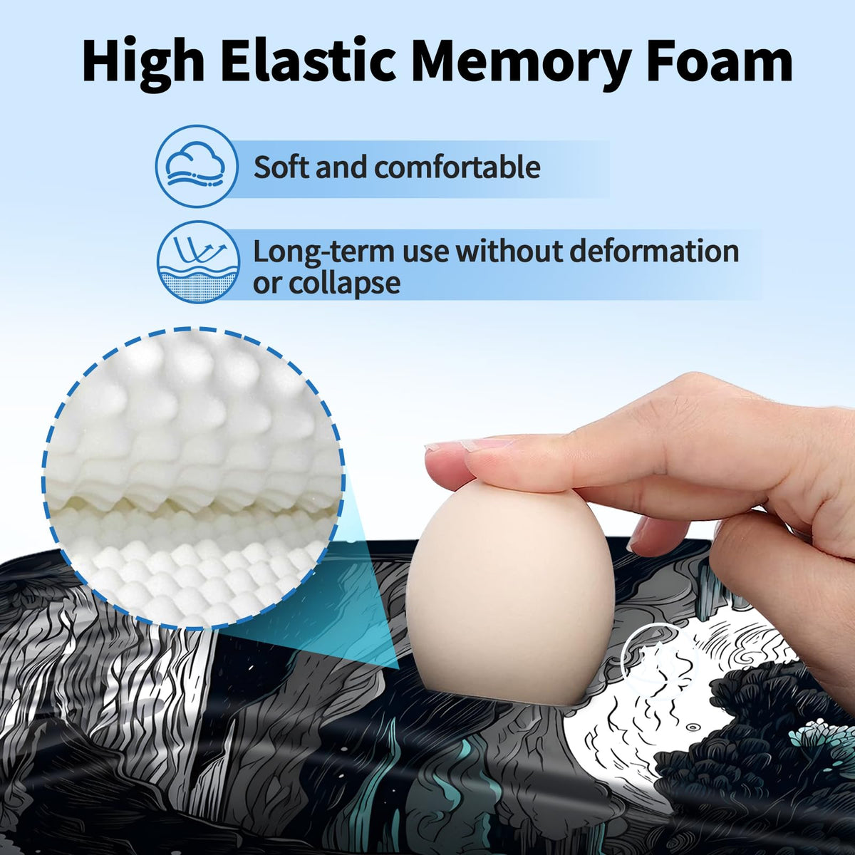 YIWEI Ergonomic Mouse Pad with Wrist Rest for Carpal Tunnel Pain Relief