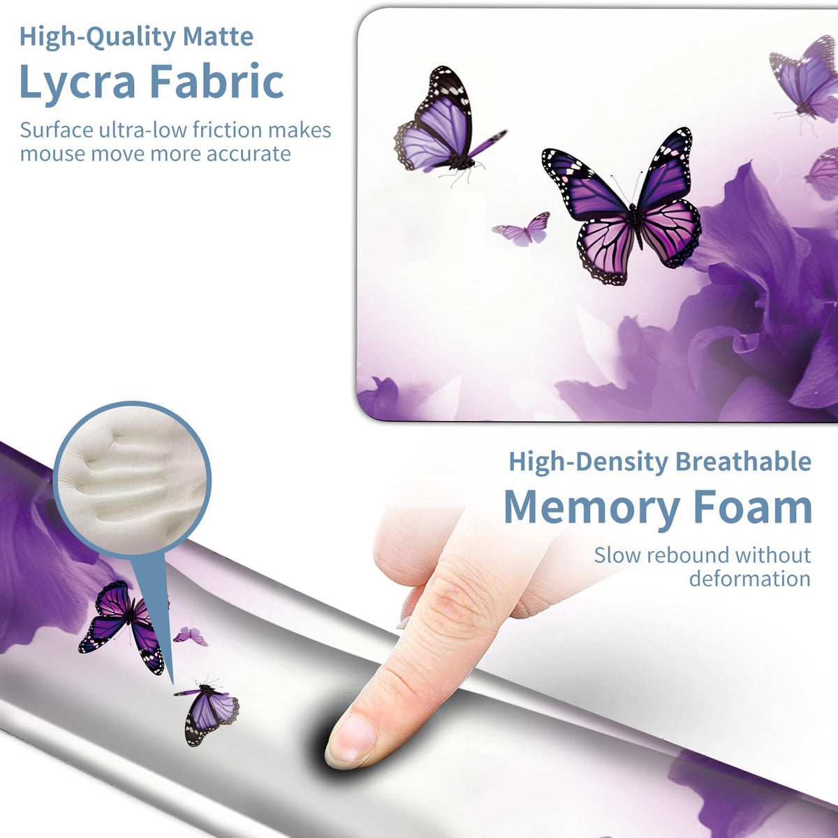 Keyboard Wrist Rest + Mouse Pad + Mouse Wrist Rest Support Set + Coaster, Ergonomic Memory Foam