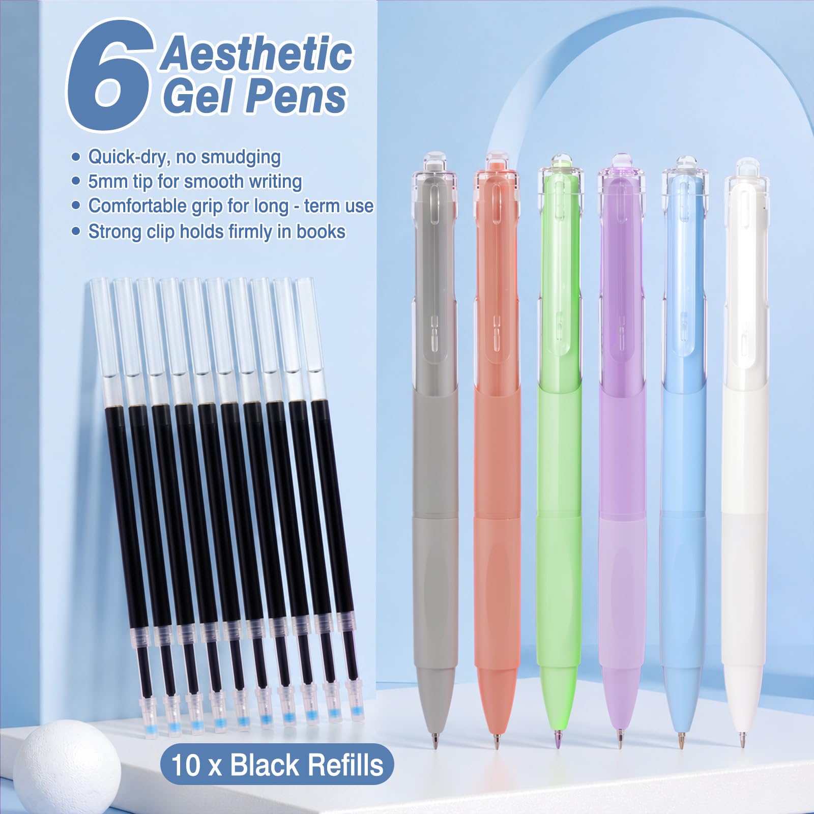 MoKo Pencil Case with Supplies, 59Pcs Aesthetic School Set, Blue