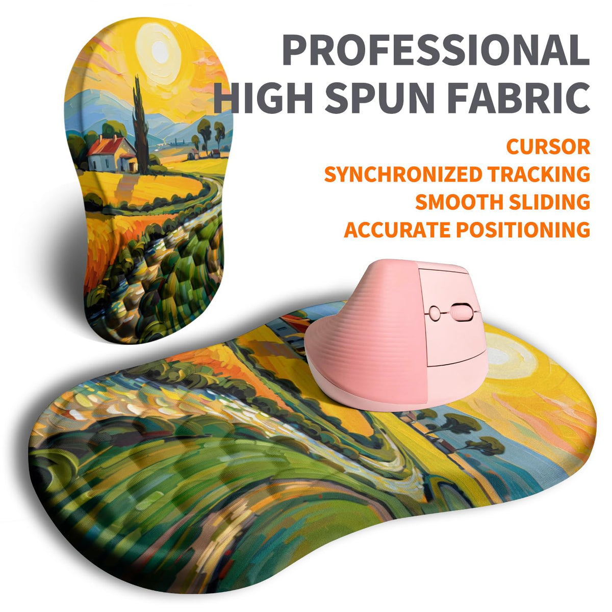 Armanza Ergonomic Joint Wrist Support Mouse Pad with Memory Foam Cushion Massage Bump, Carpal