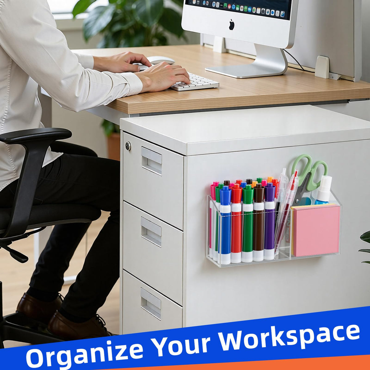Simetufy Large Magnetic Dry Erase Marker Holder, Magnetic Pen Holder
