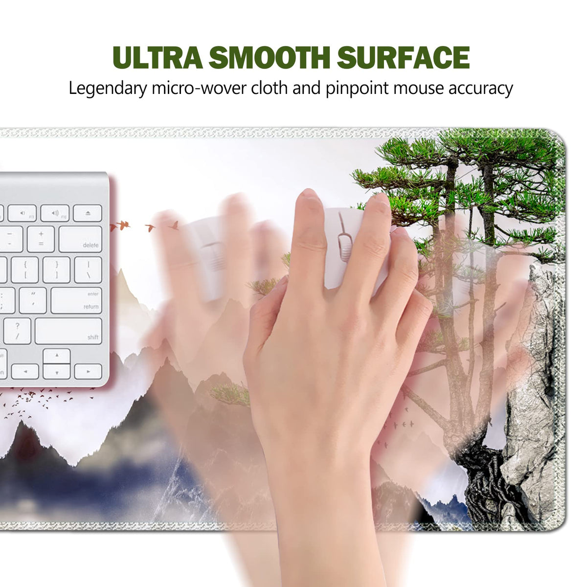 AIMSA Large Gaming Mouse Pad Extended Mouse Pad with Stitched Edge, Keyboard Mouse Mat Non-Slip