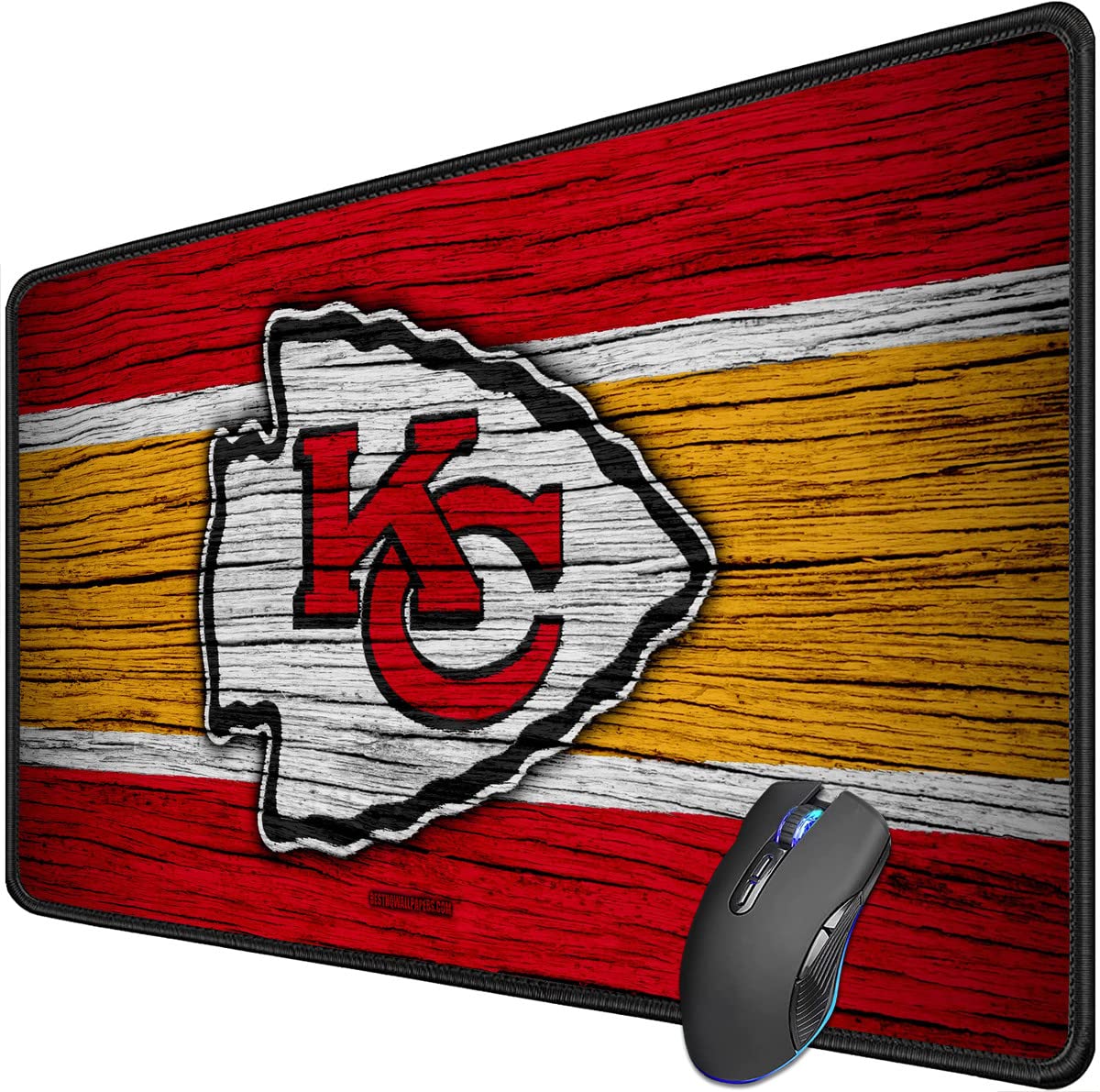 Large Gaming Mouse Pad,Stitched Edges Extended Mousepad with Non-Slip Rubber Base for Laptop