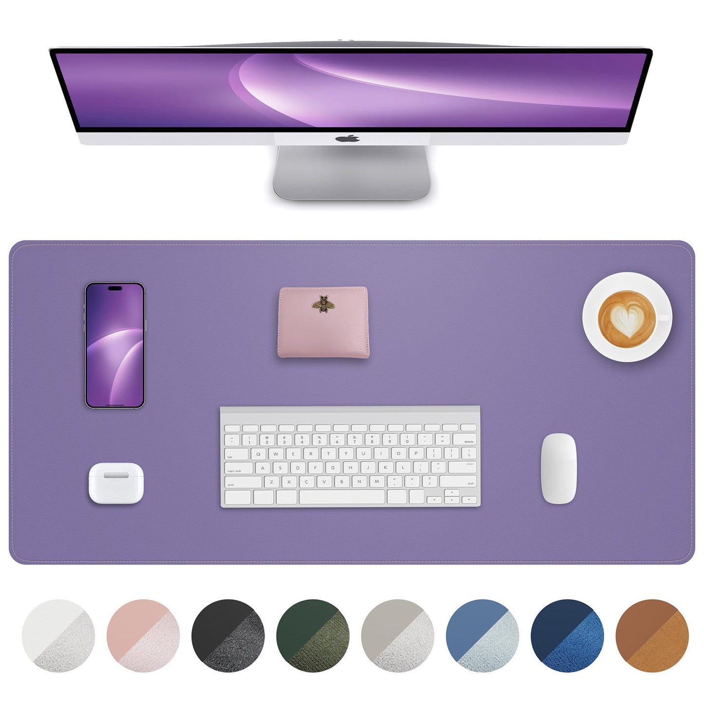 Leather Desk Pad Protector,Desk Mat,Large Mouse Pad, Non-Slip Desk Pad, Waterproof PU Leather Desk