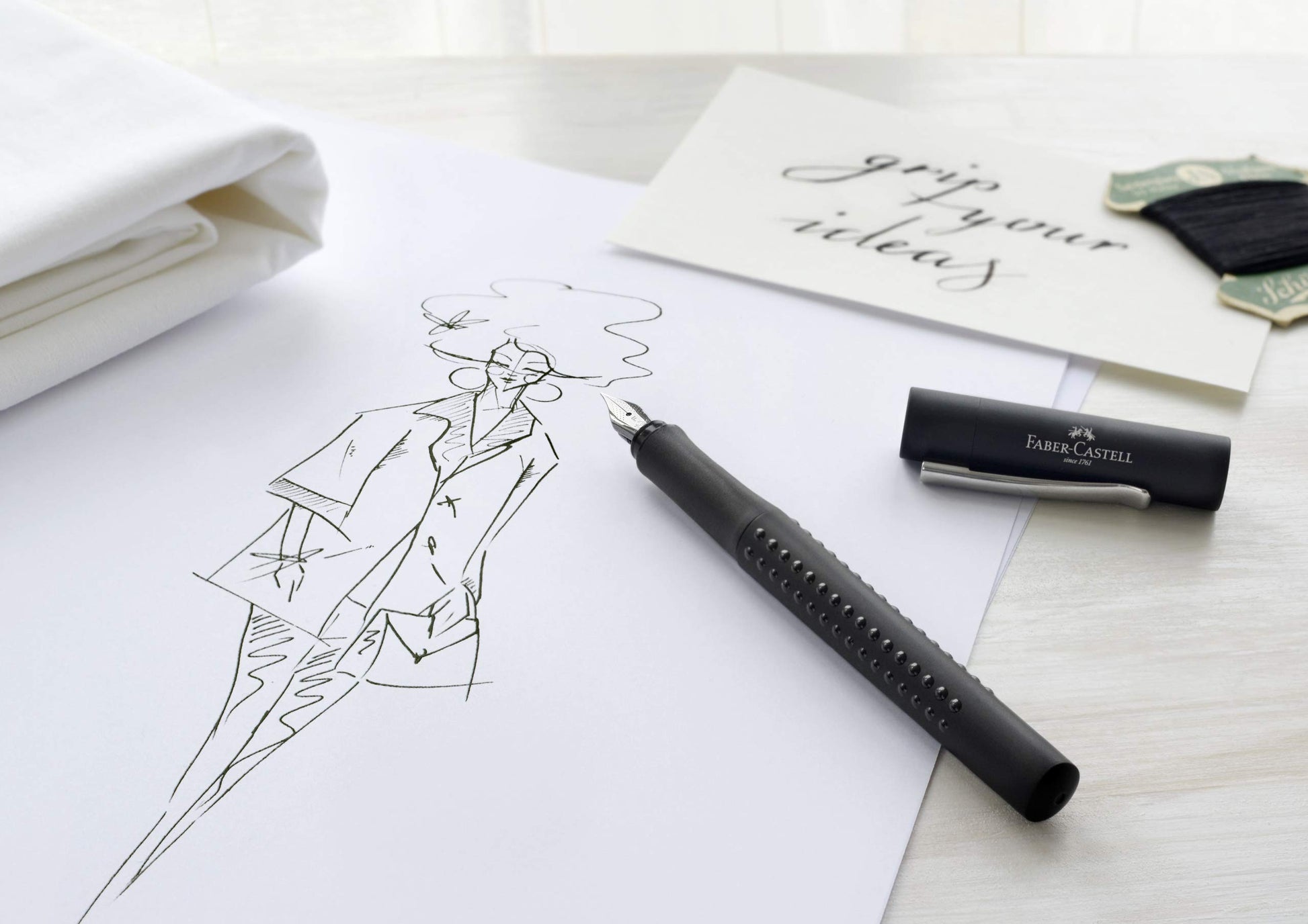 Faber-Castell 140901 Grip 2011 M Fountain Pen - Black