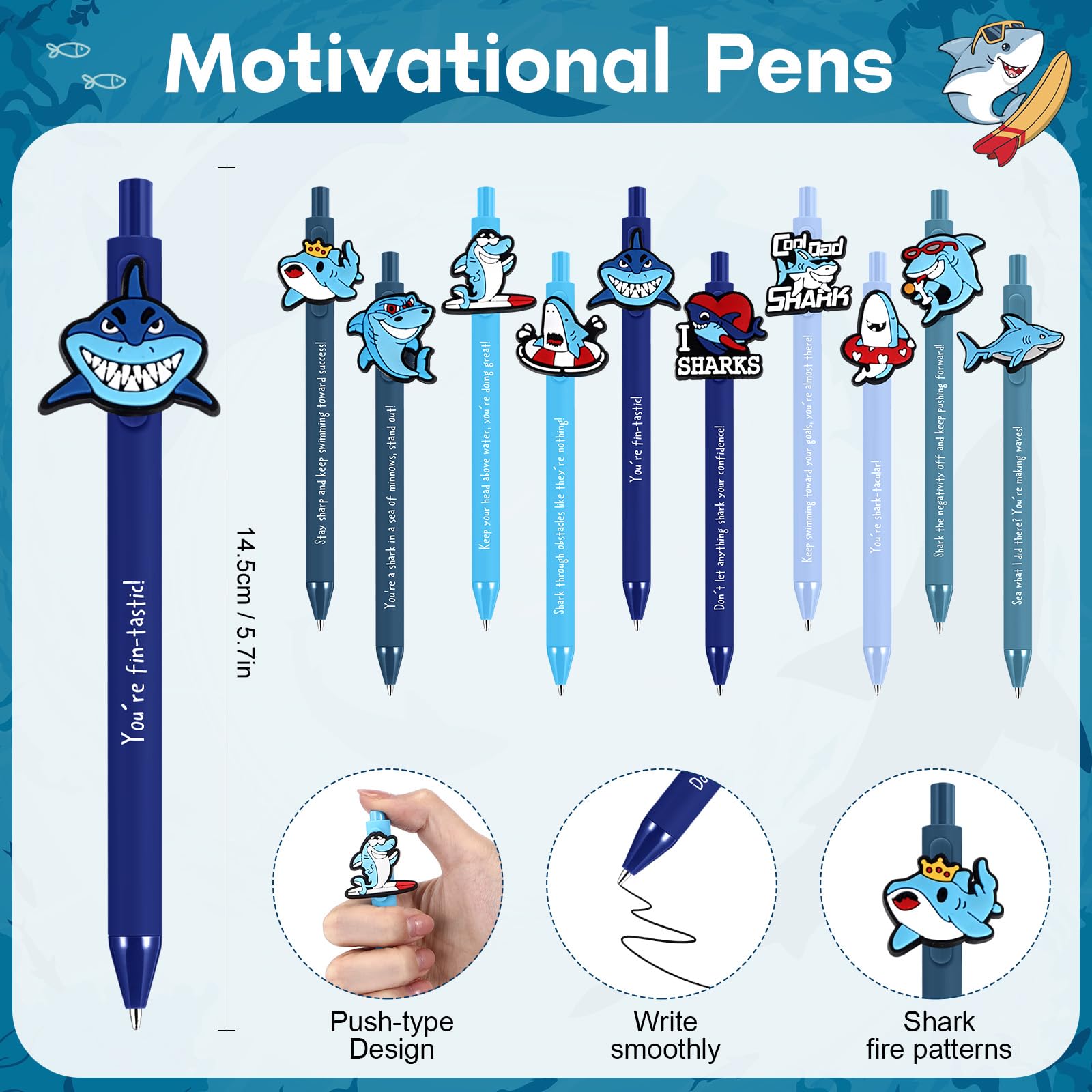 Sayglossy 20 Set Back to School Gifts Bulk Inspirational Shark Gifts Bulk