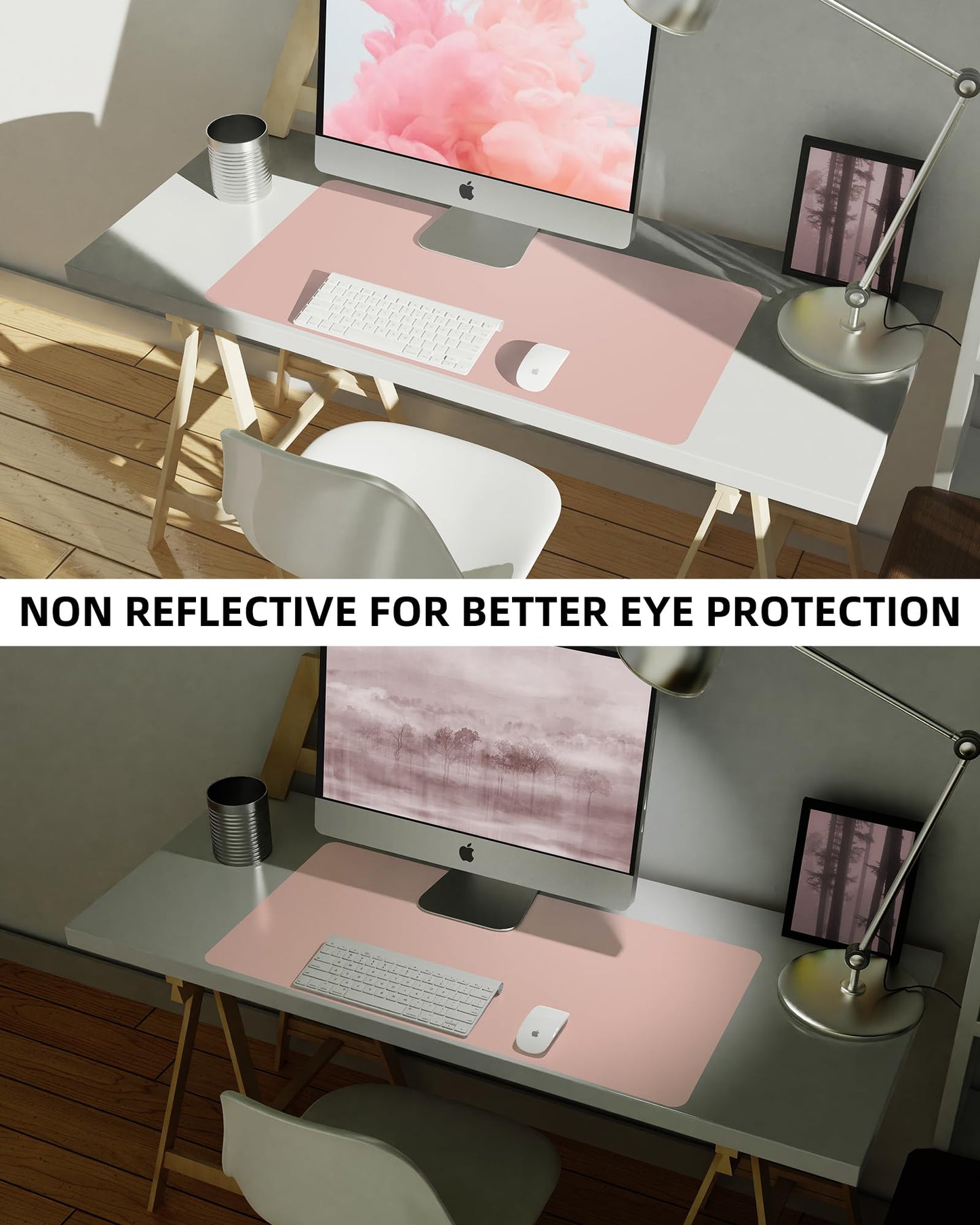 Makeup Mat for Vanity, PU Leather Desk Pad Blotter,Waterproof & Oilproof Desk Protector, Easy Clean