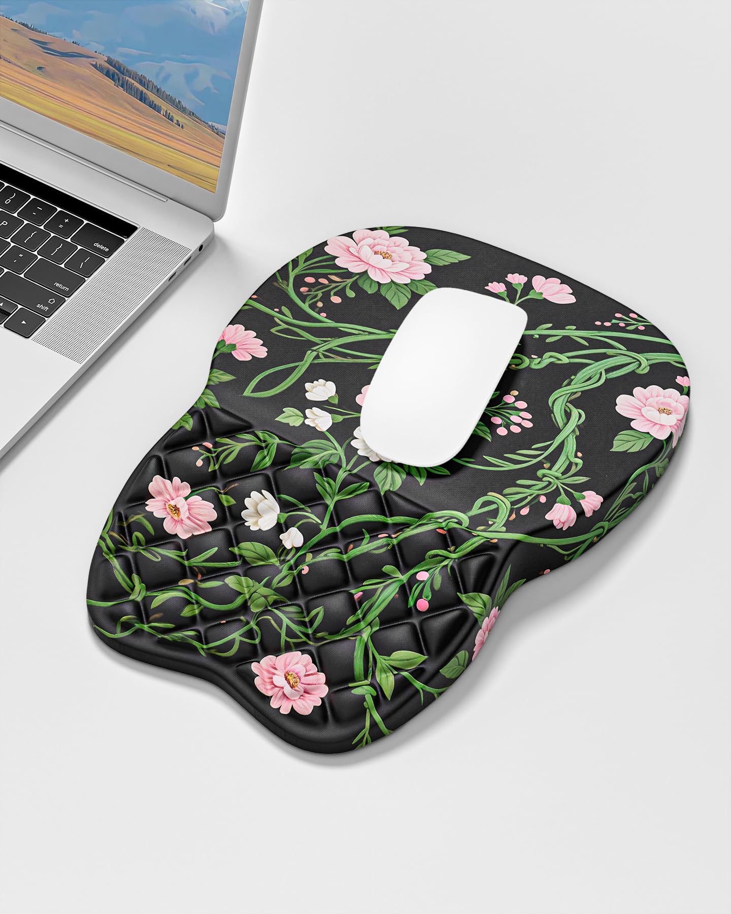 Auhoahsil Ergonomic Mouse Pad with Wrist Rest, Comfortable Slope Computer Mouse Mat with Wrist
