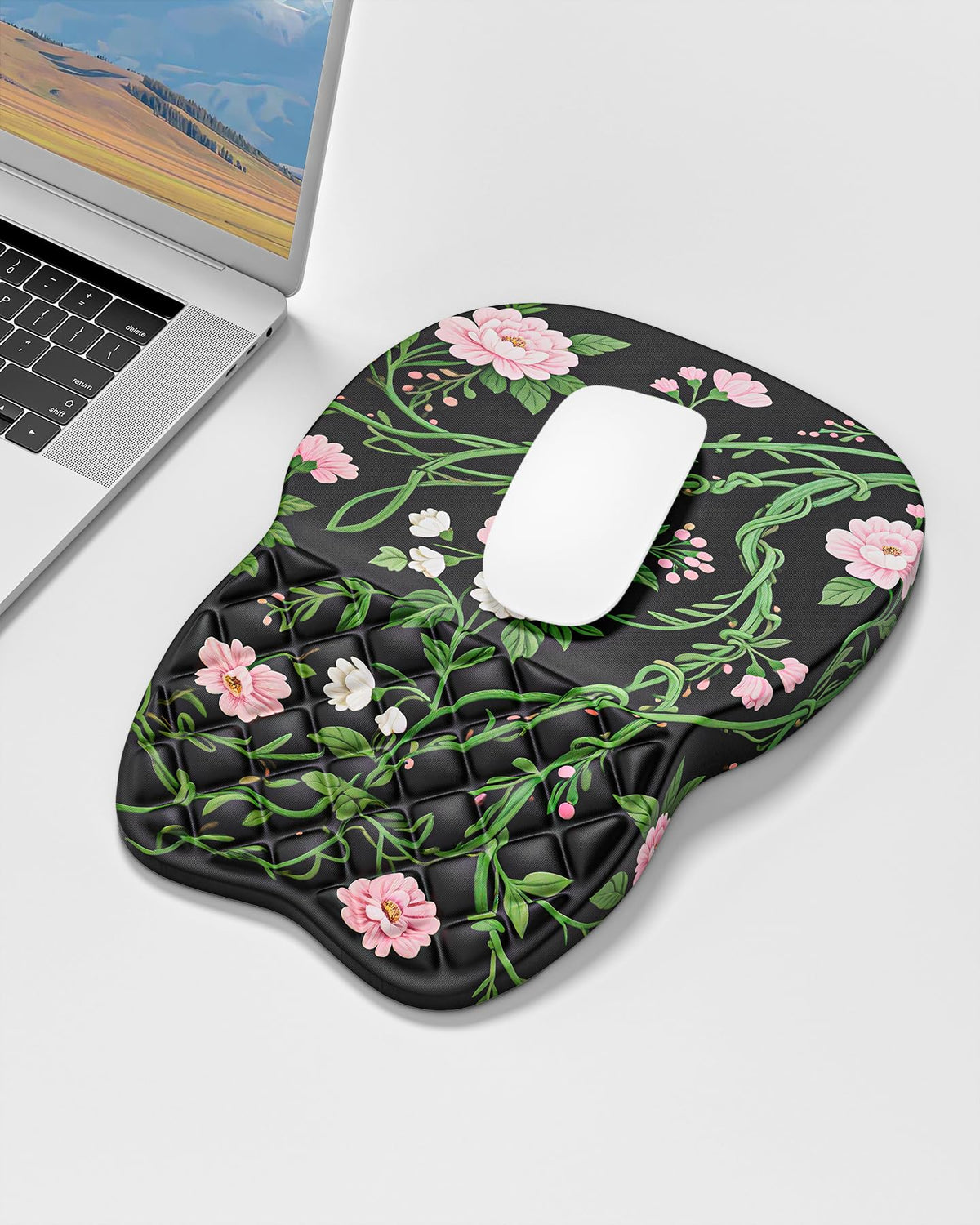 Auhoahsil Ergonomic Mouse Pad with Wrist Rest, Comfortable Slope Computer Mouse Mat with Wrist