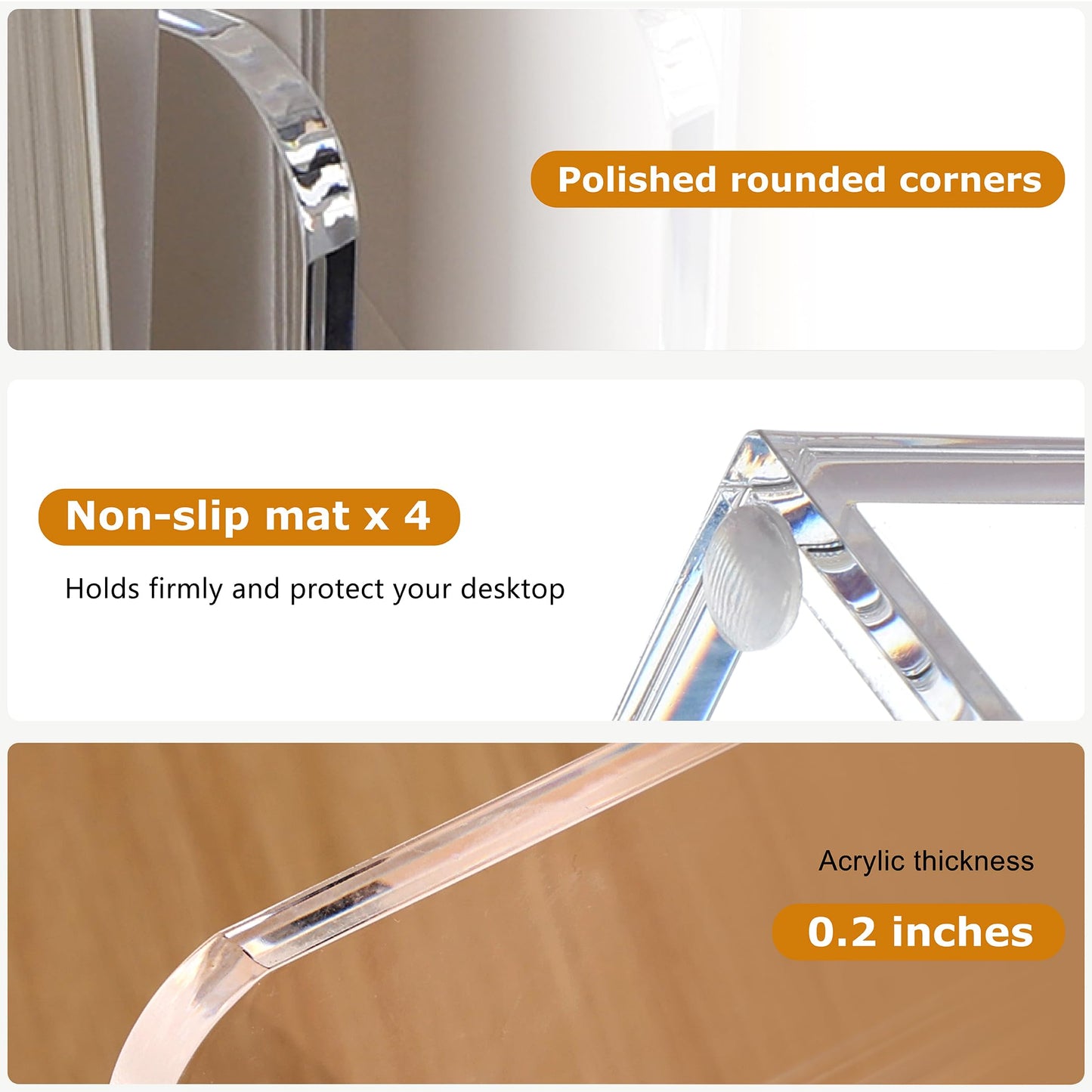 SANRUI Acrylic File Organizer, Clear Magazine Holder with 3-Section, A4