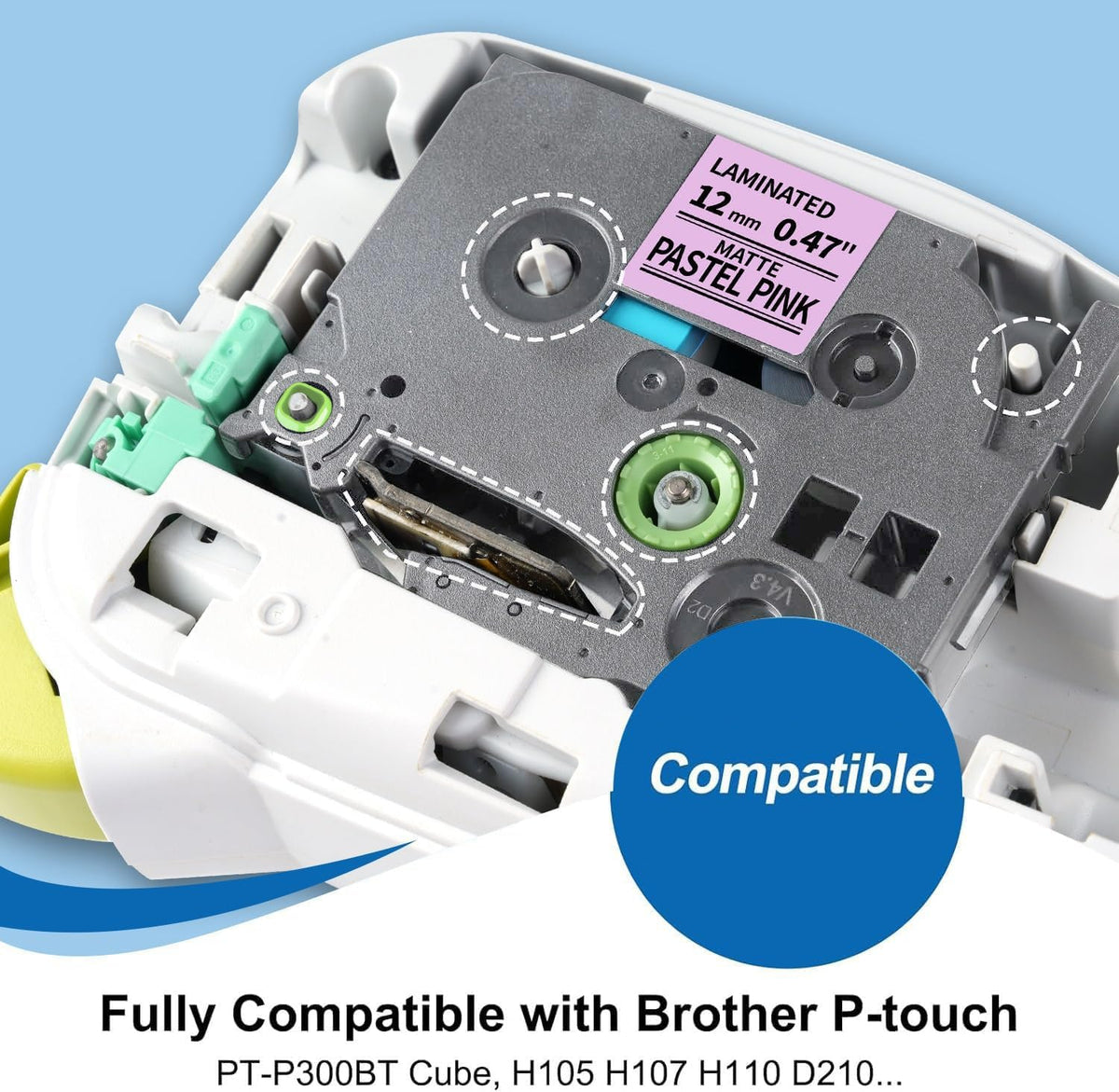 Colorty Replacement for Brother P-Touch Label Maker Tape Ptouch TZe TZ 12mm