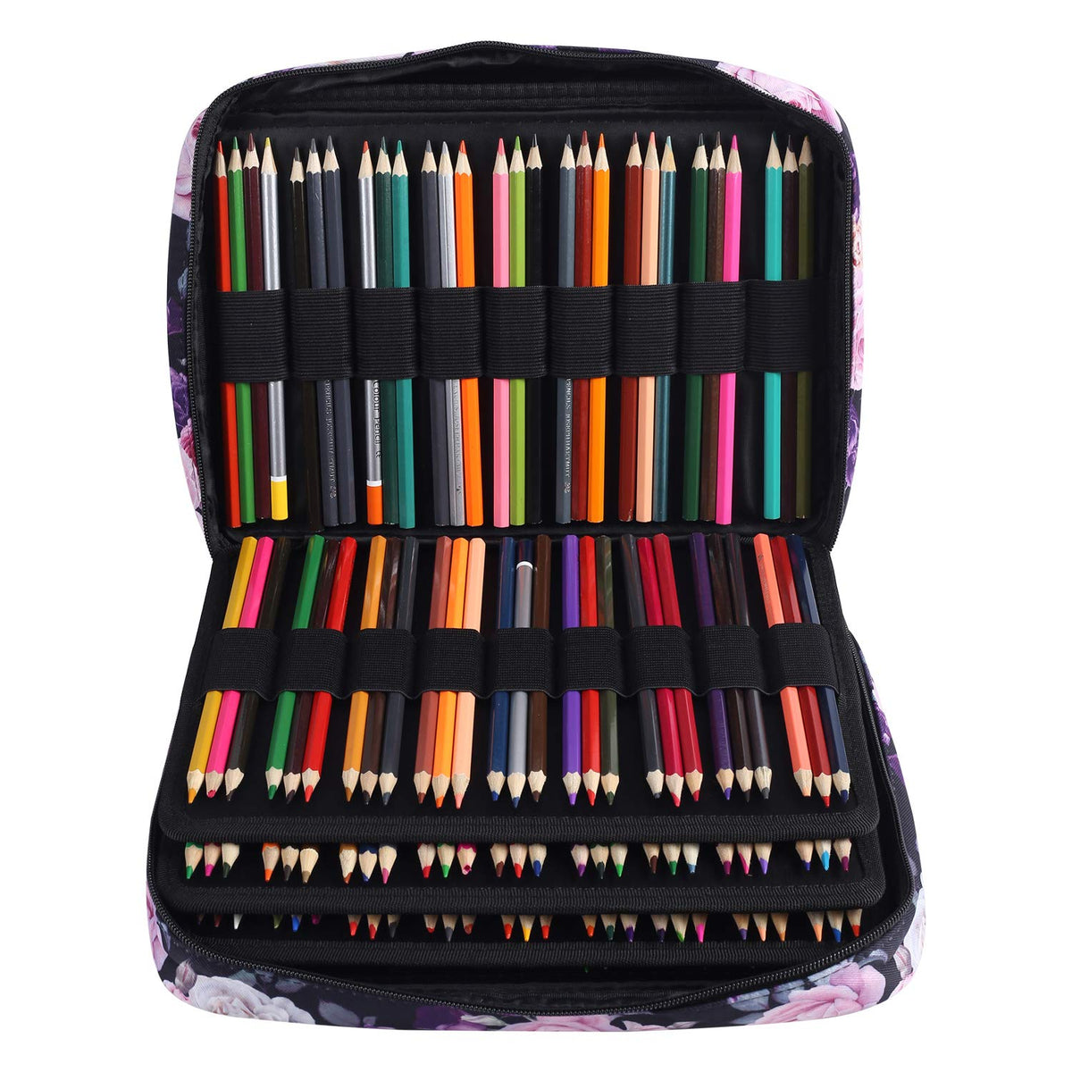 Shulaner Colored Pencil Case Slot Holds 220 Pencils or 144 Gel Pens with Zipper Closure Large