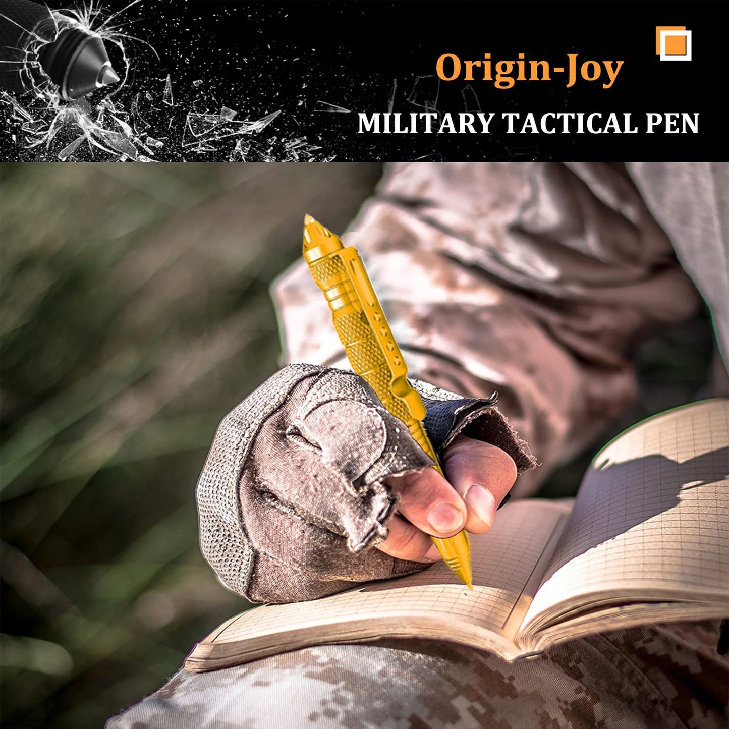 Origin-Joy 4 Pack Tungsten Steel Military Tactical Pen Set, Multifunctional EDC Self Defense Pen
