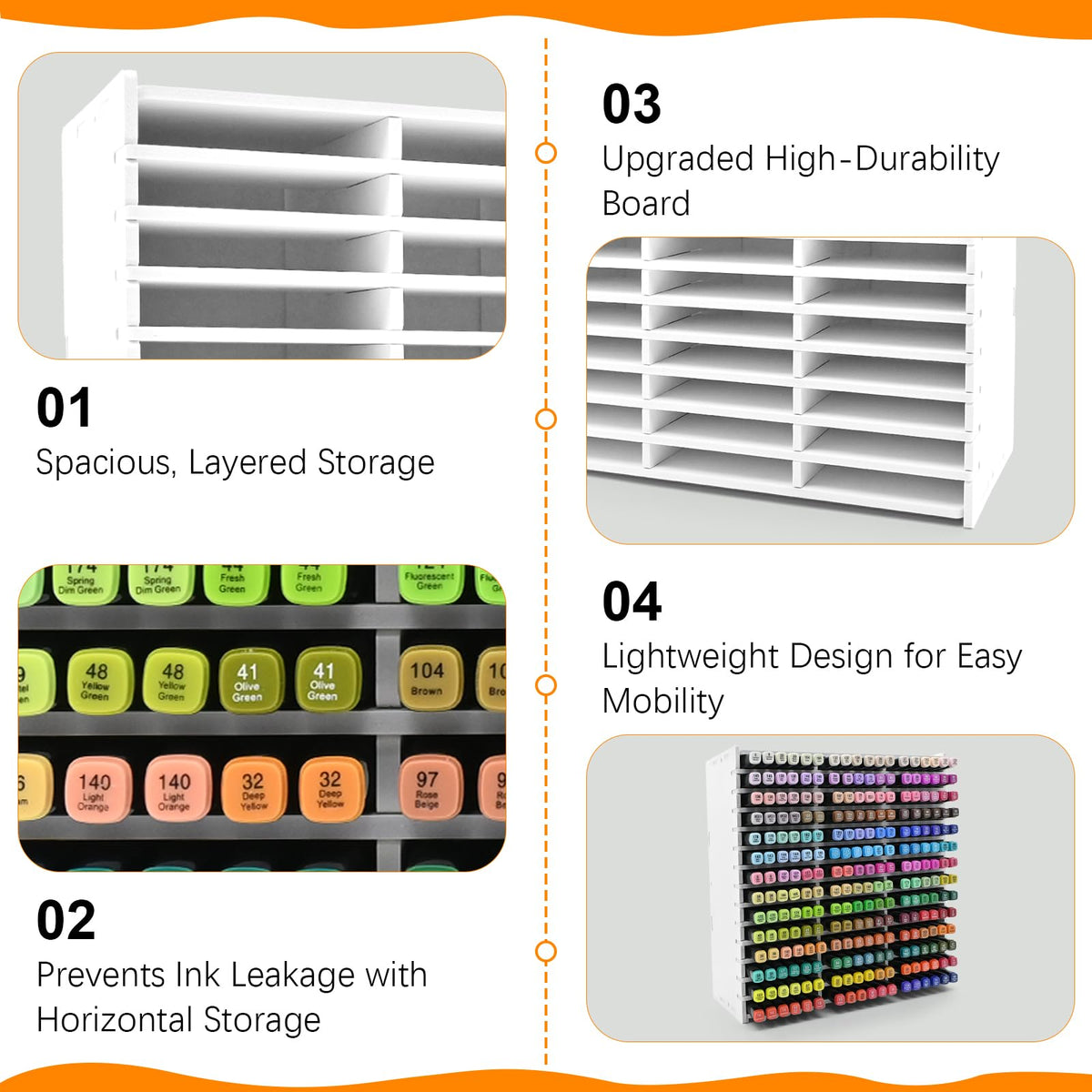 CKAGF Desktop Marker Storage Organizer and Marker Holder for 252 Markers