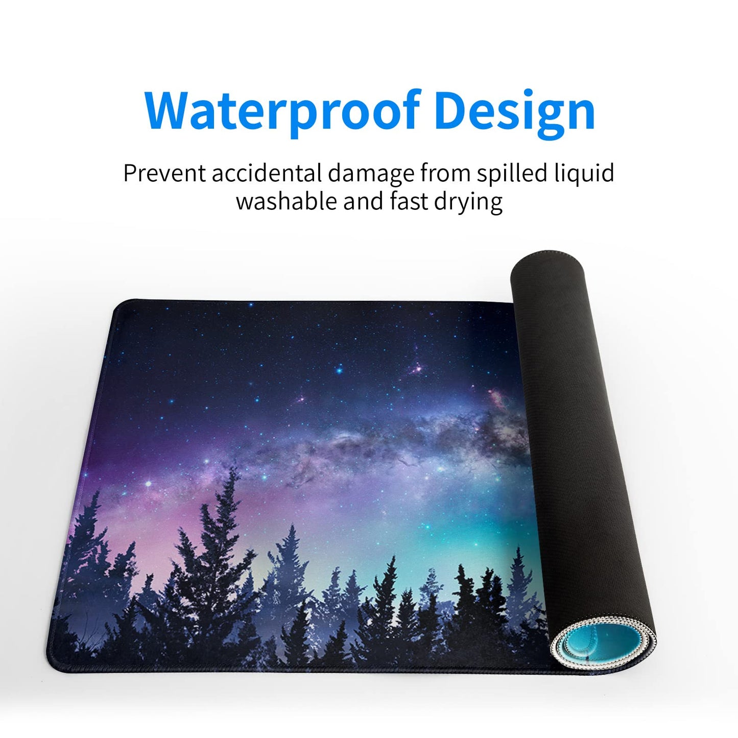 Extended Gaming Mouse Pad, XL Large Keyboard Mouse Mat Desk Pad, Stitched Edges Mousepad, 3mm Thick